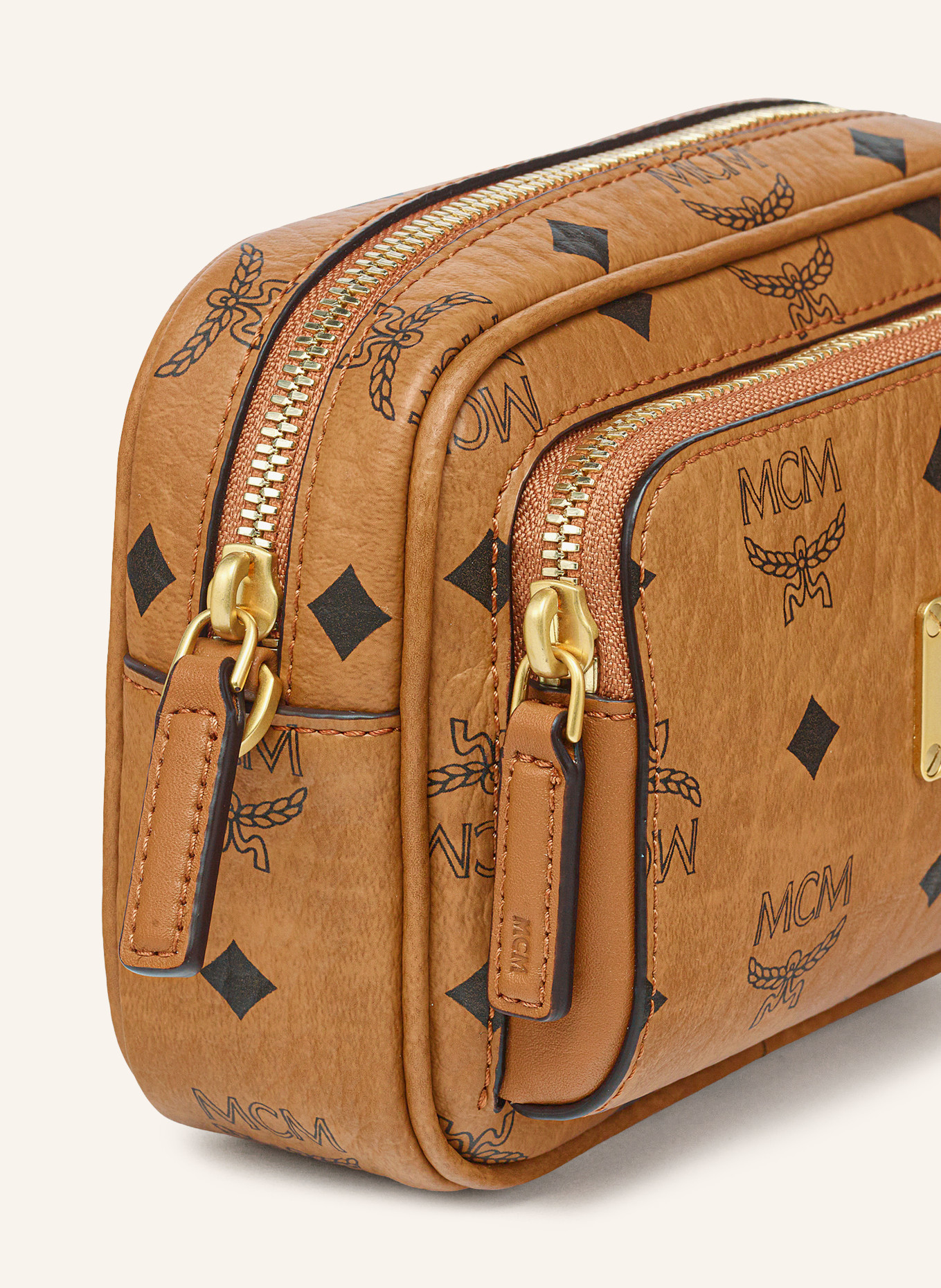 MCM Umhängetasche AREN EXTRA MINI: COGNAC / GOLD / SCHWARZ