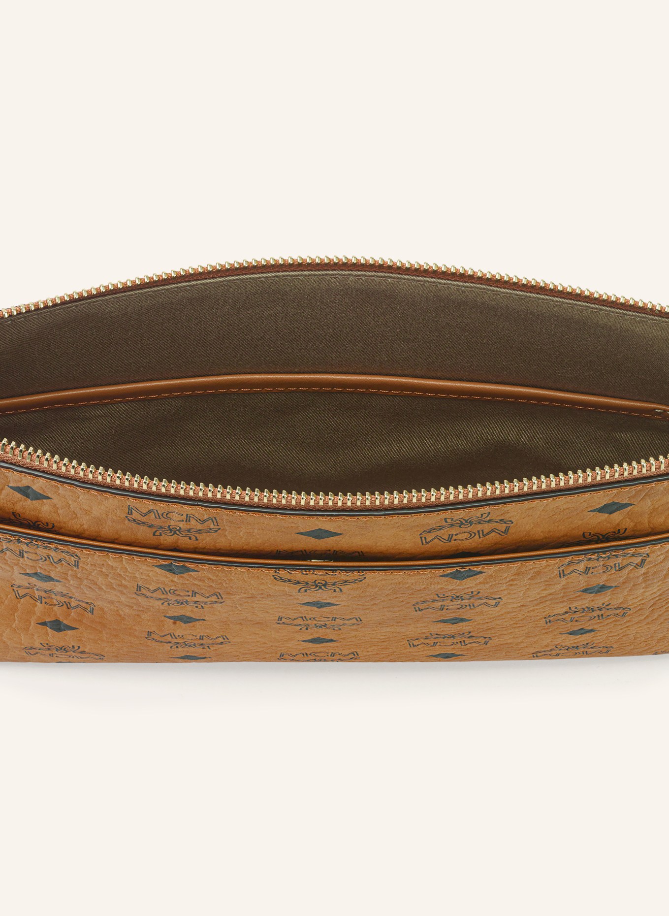 MCM Pouch AREN VISETOS: CAMEL / GOLD / SCHWARZ