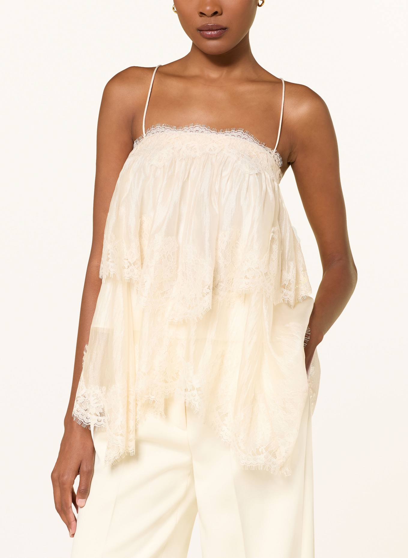 Aje. Top OPHELIA LACE CAMI mit Spitze: HELLGELB