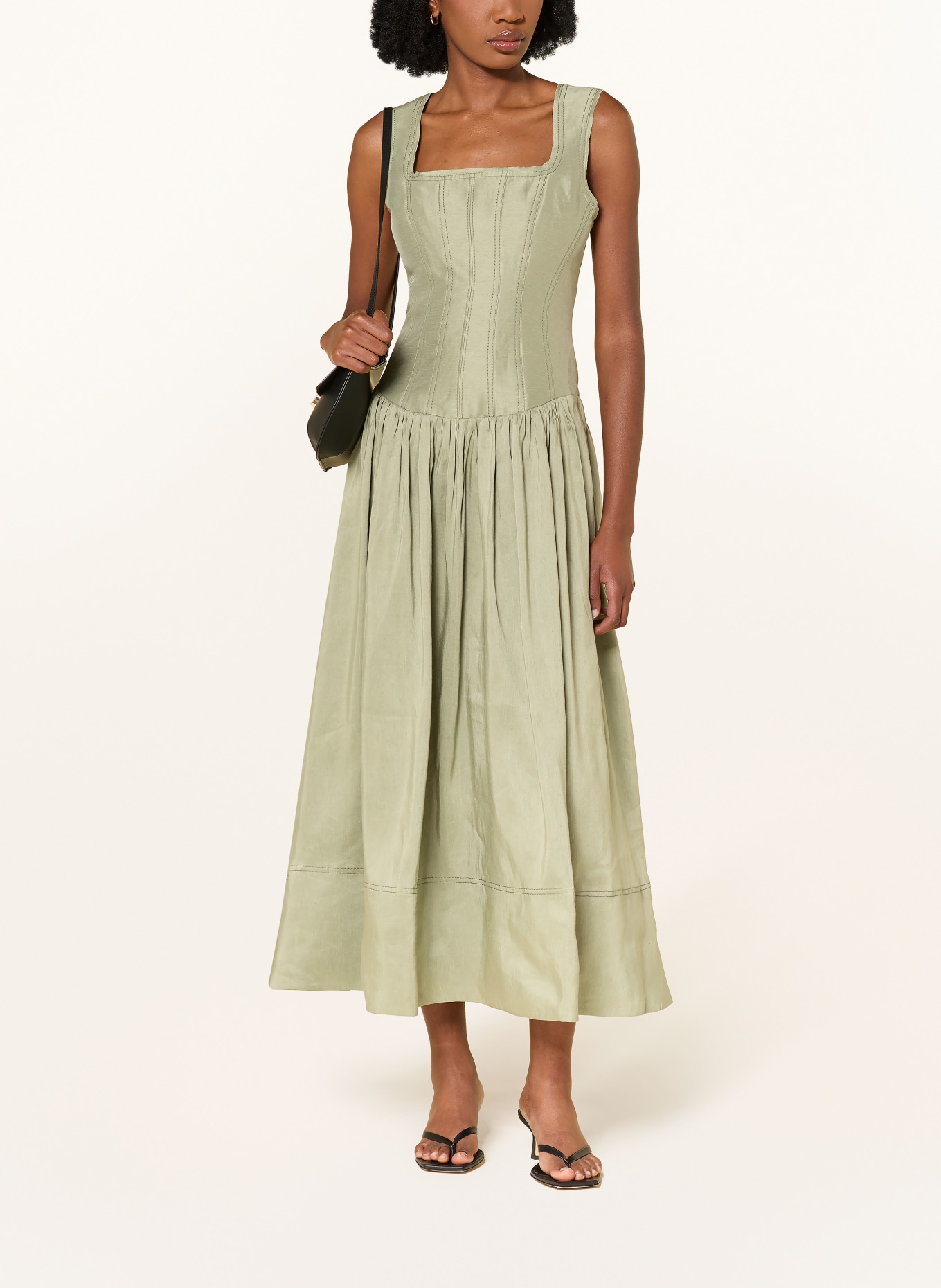 Aje. Kleid SPIRELLE mit Leinen: HELLGRÜN