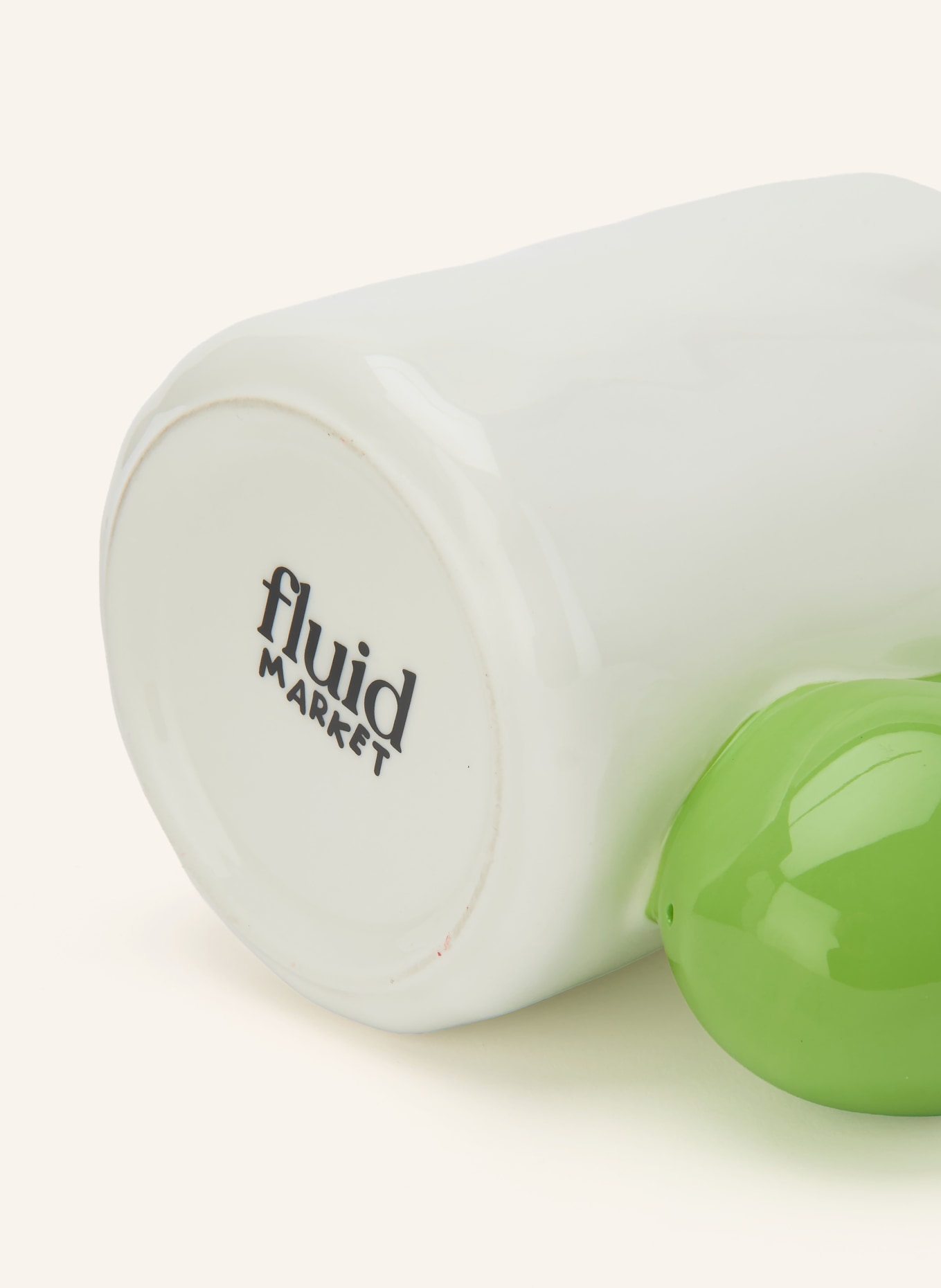 fluid MARKET Tasse à anse PEAR: CRÈME / GROEN / VERT
