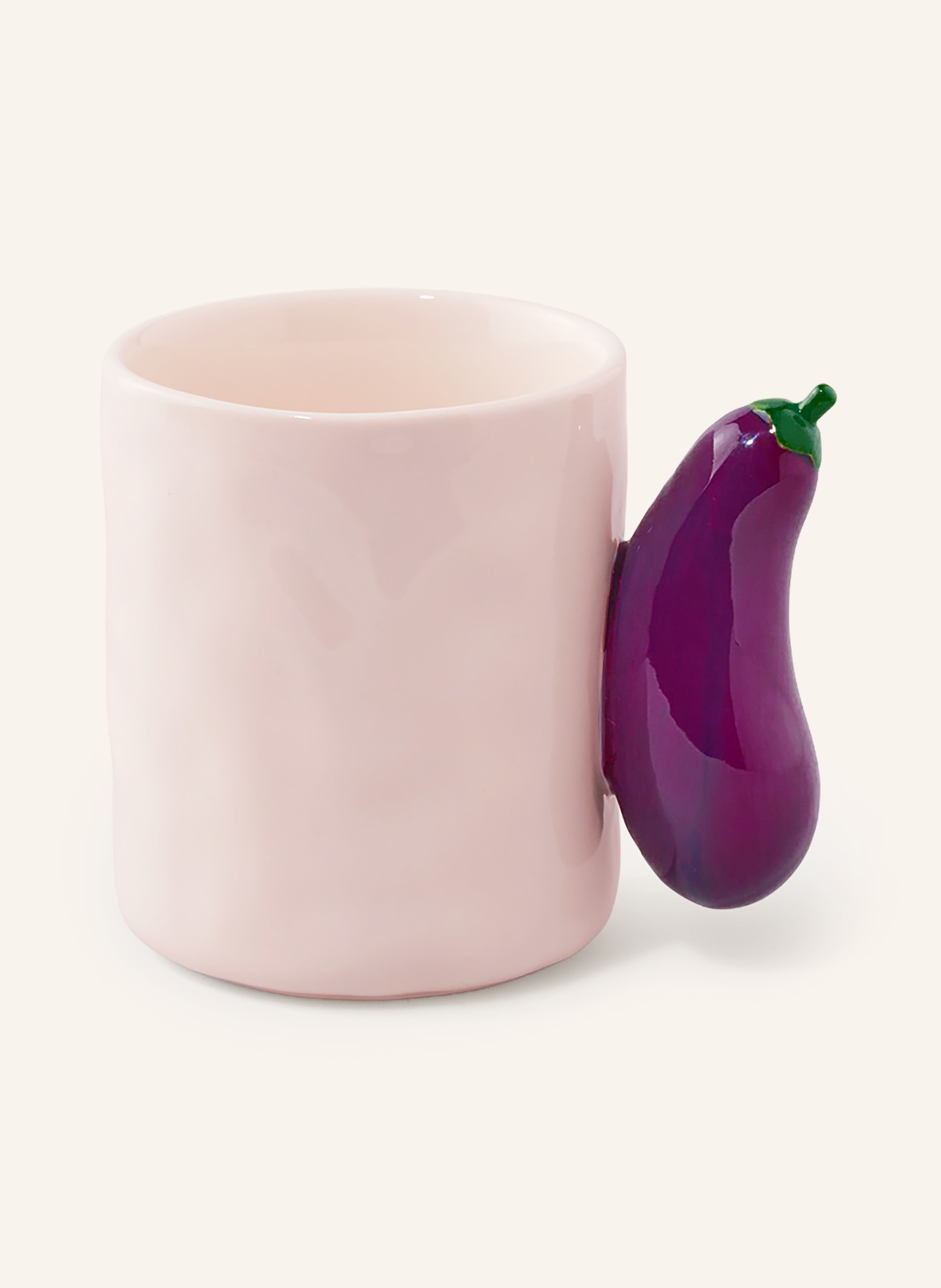 fluid MARKET EGGPLANT Mug: CREAM / DARK PURPLE / GREEN