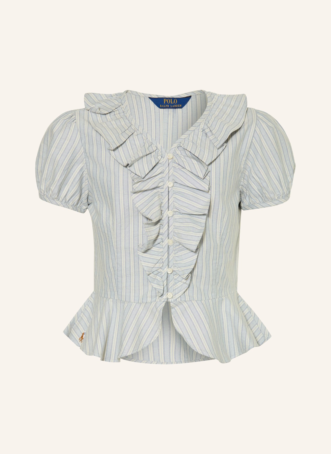 POLO RALPH LAUREN Bluzka z falbanami: JASNONIEBIESKI / GRANATOWY / BIAŁY