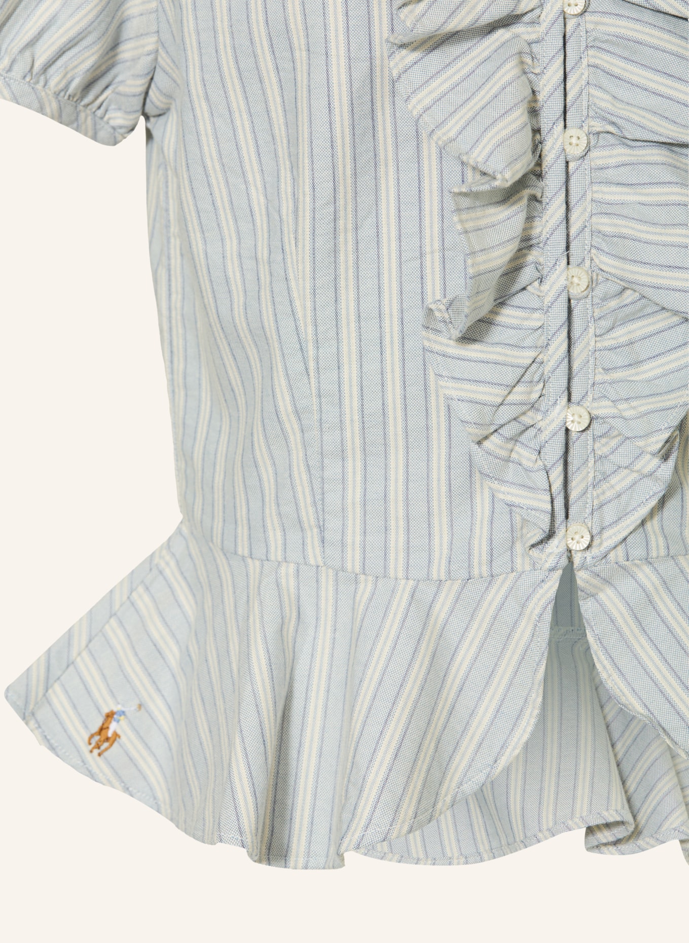POLO RALPH LAUREN Bluzka z falbanami: JASNONIEBIESKI / GRANATOWY / BIAŁY