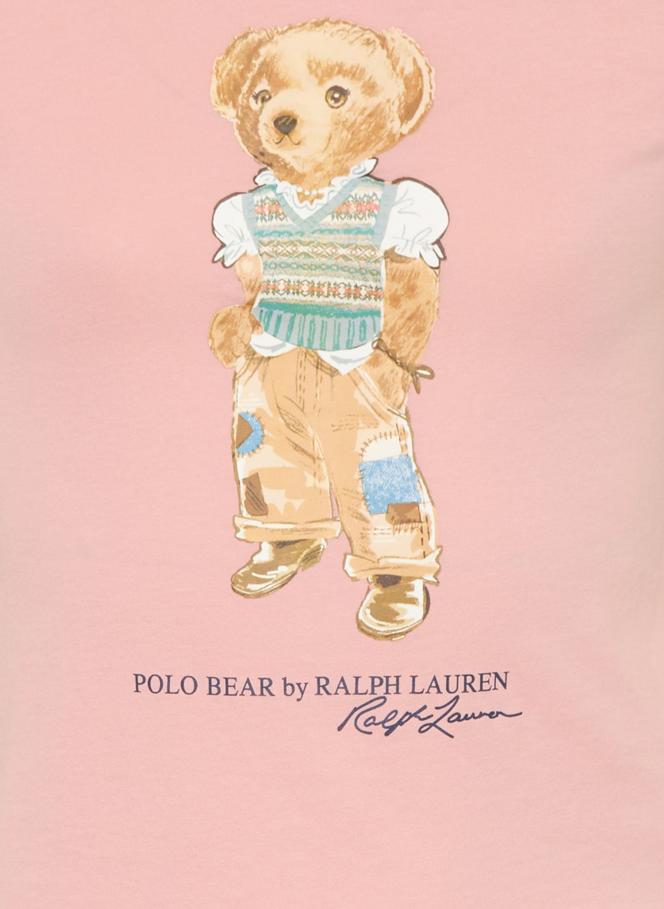 POLO RALPH LAUREN Tričko: RŮŽOVÁ / HNĚDÁ / PETROLEJOVÁ
