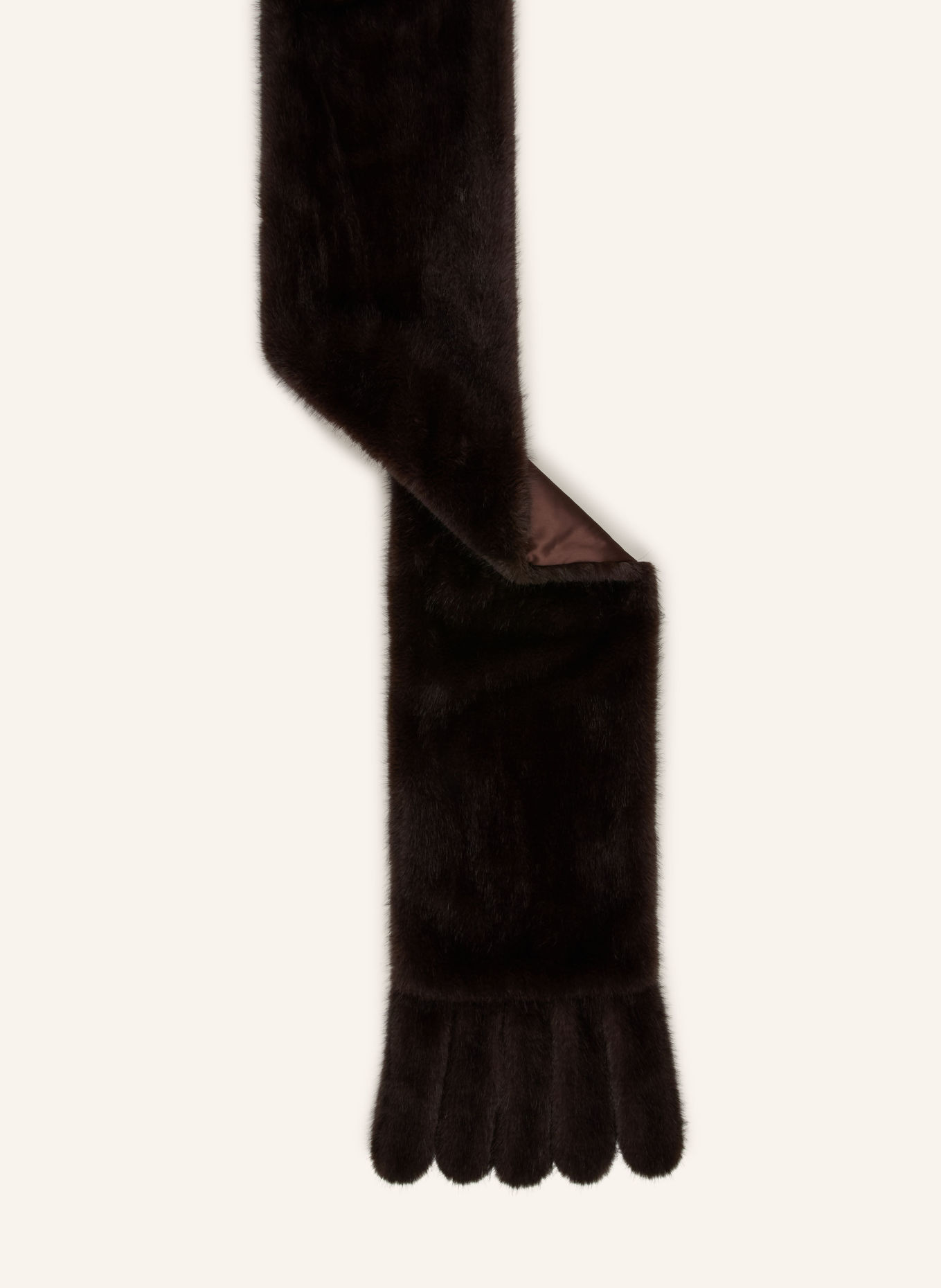 LUISA CERANO Faux fur scarf: DARK BROWN