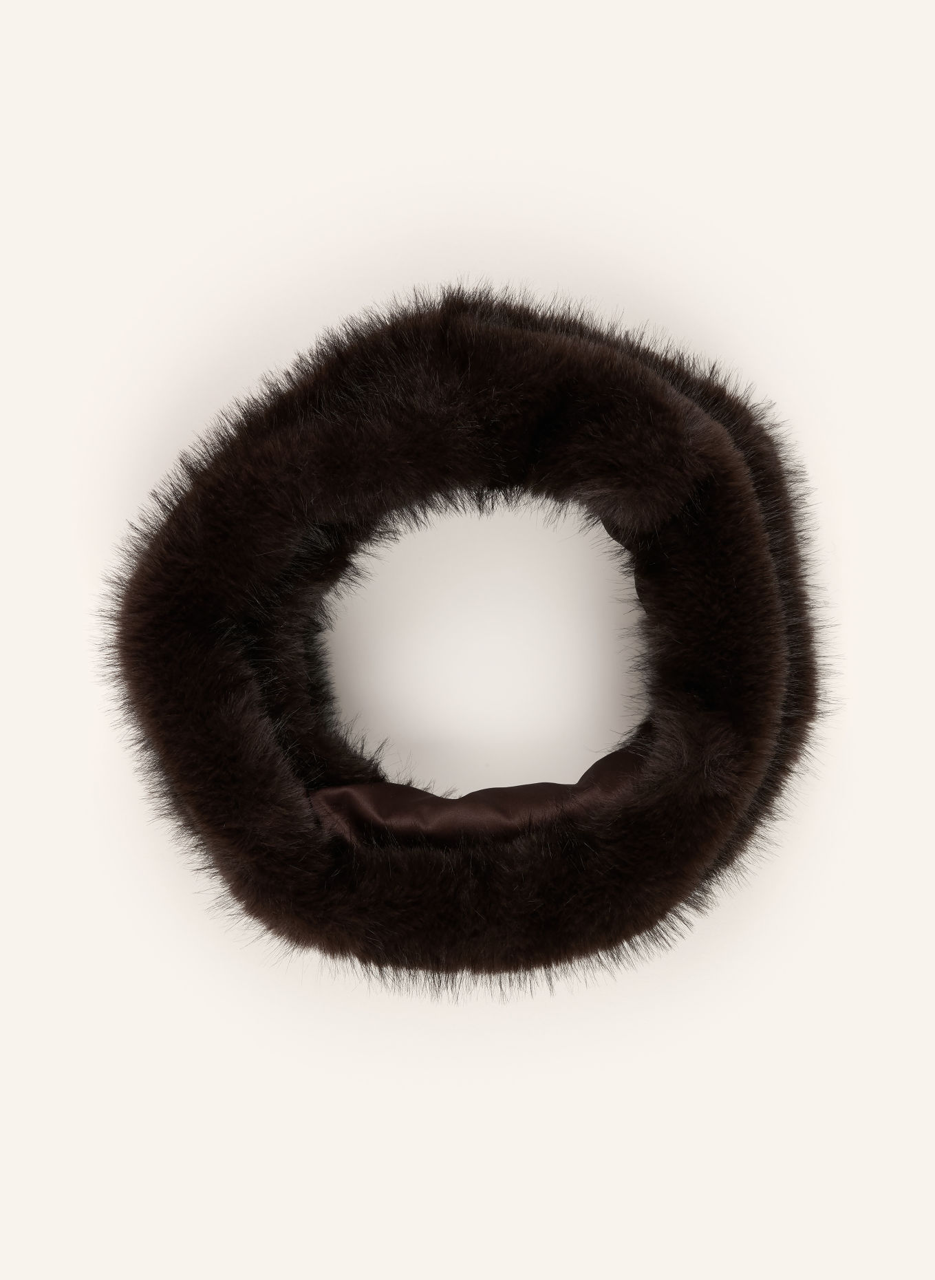 LUISA CERANO Faux fur loop scarf: DARK BROWN