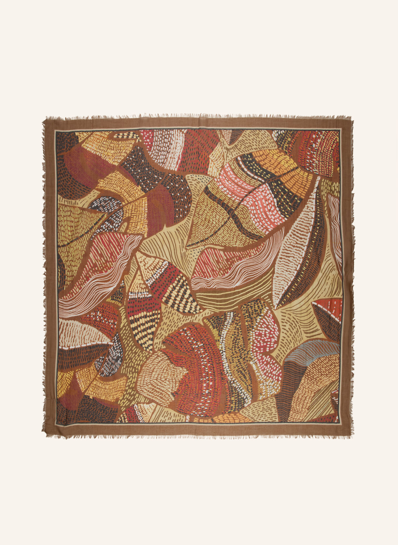 LUISA CERANO Scarf: BROWN / RED / BLACK