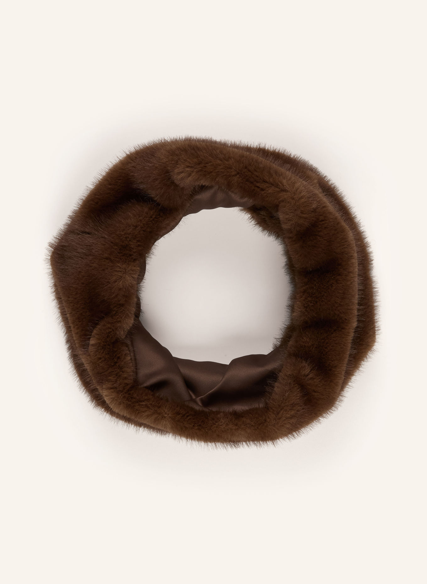 LUISA CERANO Loop-Schal aus Kunstfell: BRAUN