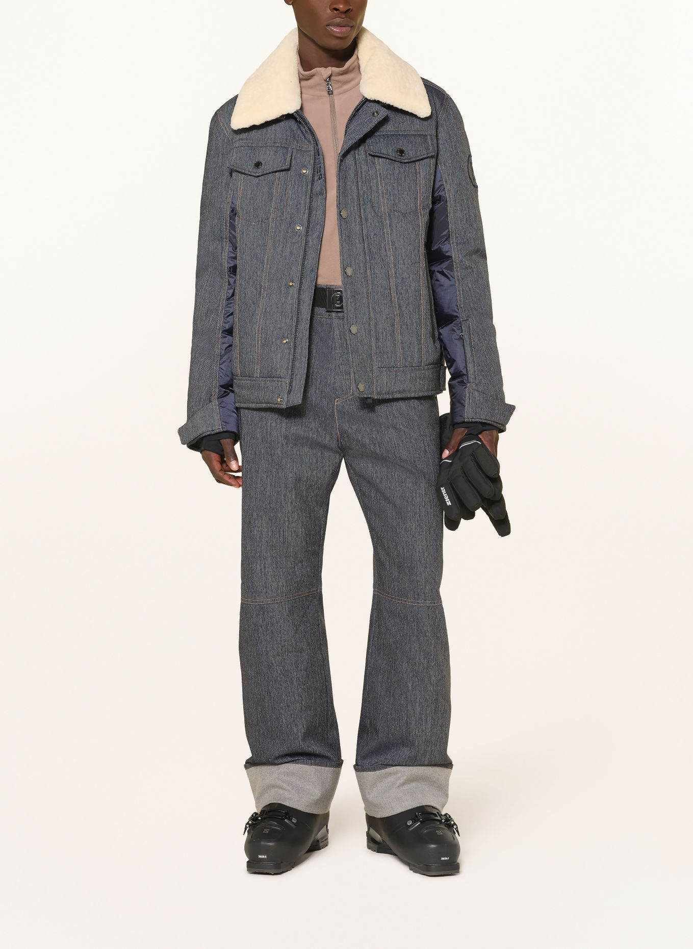 BOGNER Ski-broek JETT: DONKERBLAUW / LICHTGRIJS