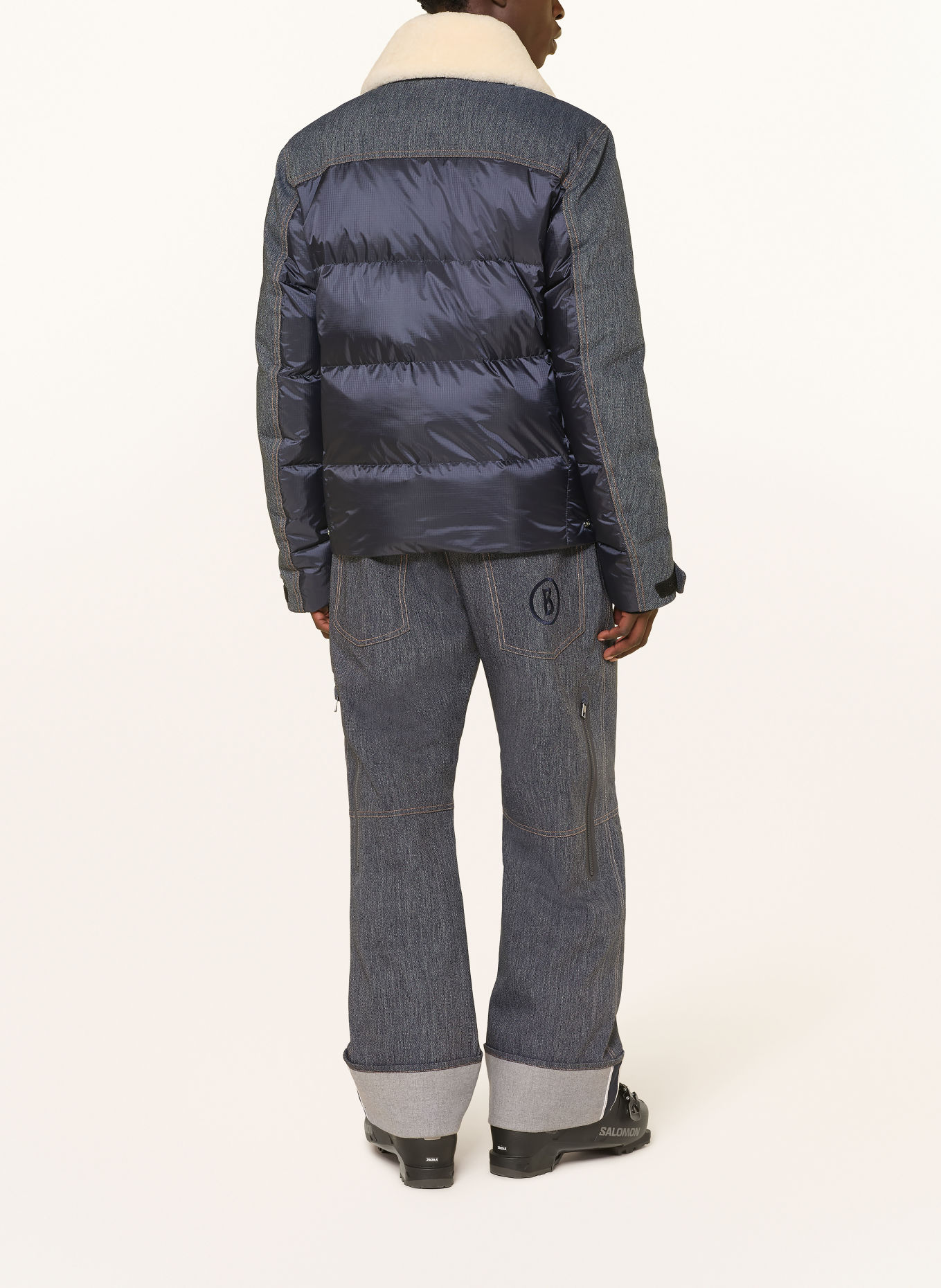 BOGNER Ski-broek JETT: DONKERBLAUW / LICHTGRIJS