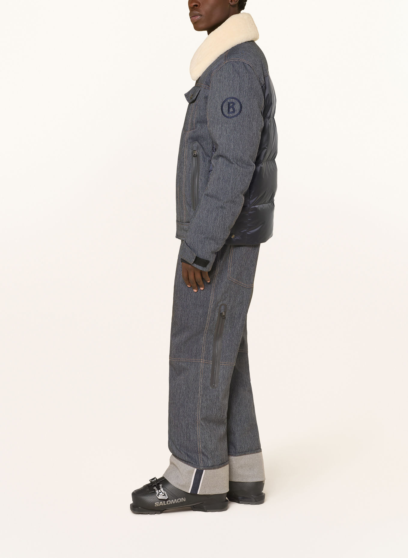 BOGNER Ski-broek JETT: DONKERBLAUW / LICHTGRIJS