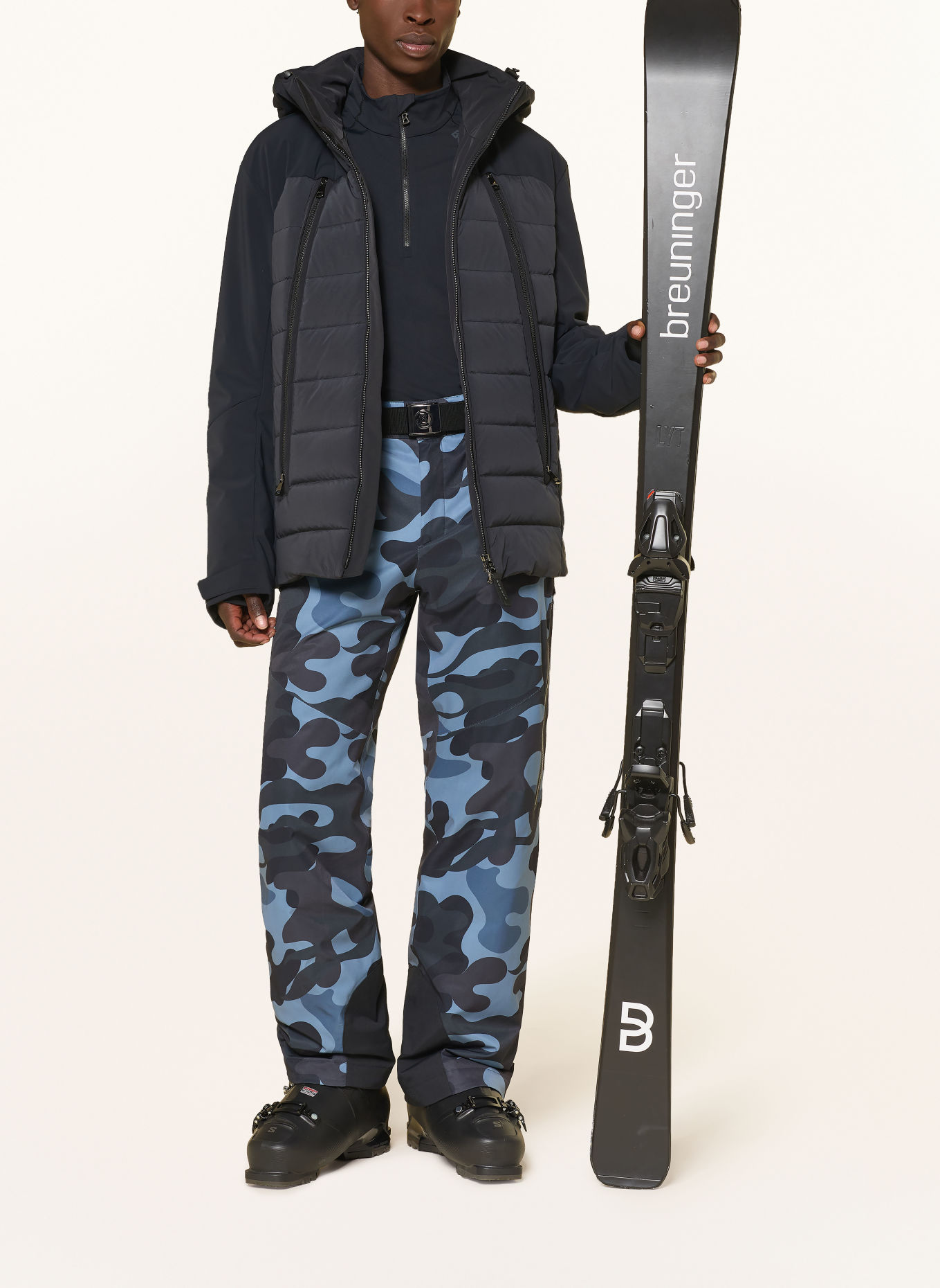 BOGNER Ski-broek TIM-T: DONKERBLAUW / LICHTBLAUW / ZWART