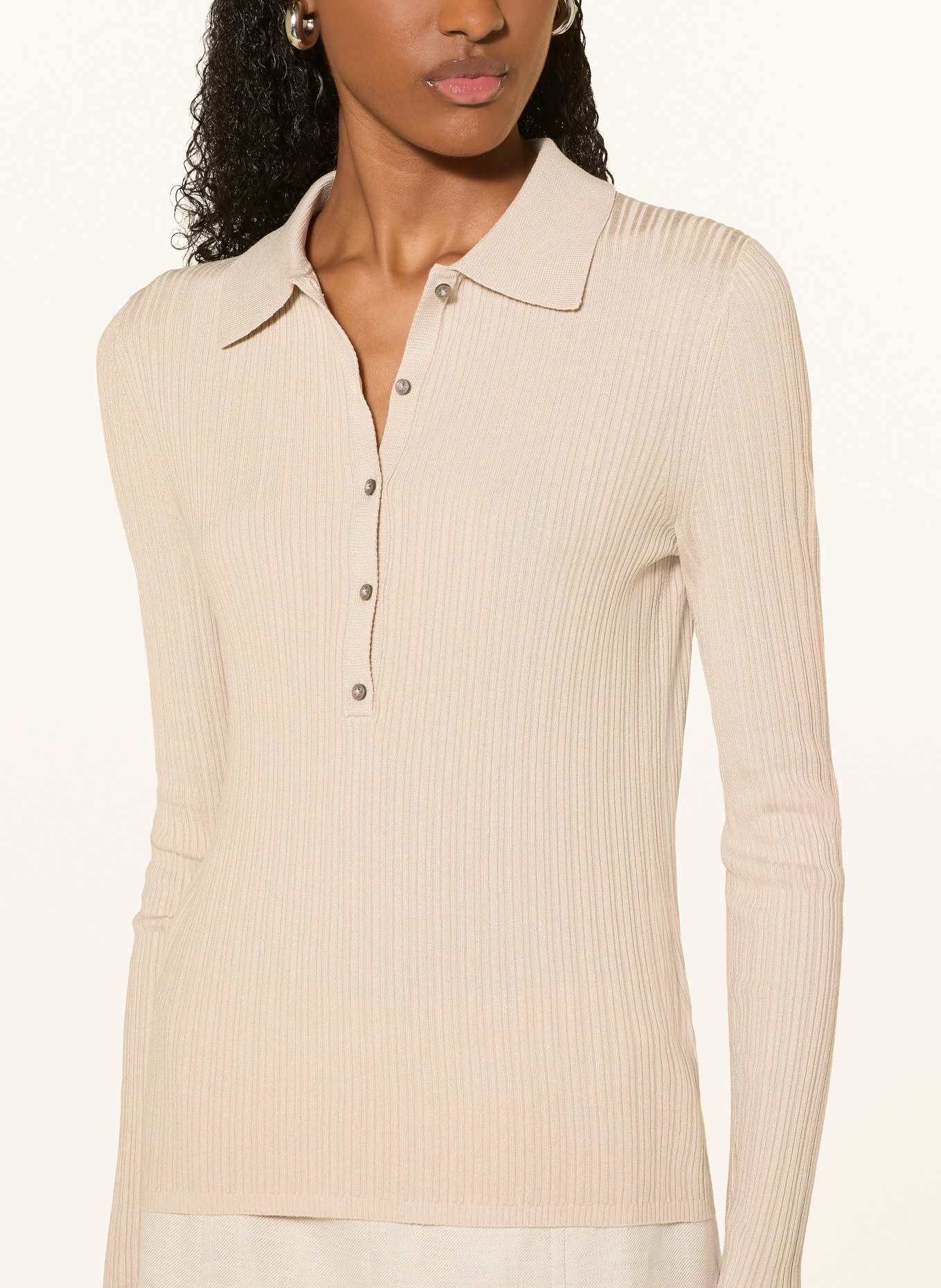 TIGER OF SWEDEN Strick-Poloshirt ISLA: BEIGE