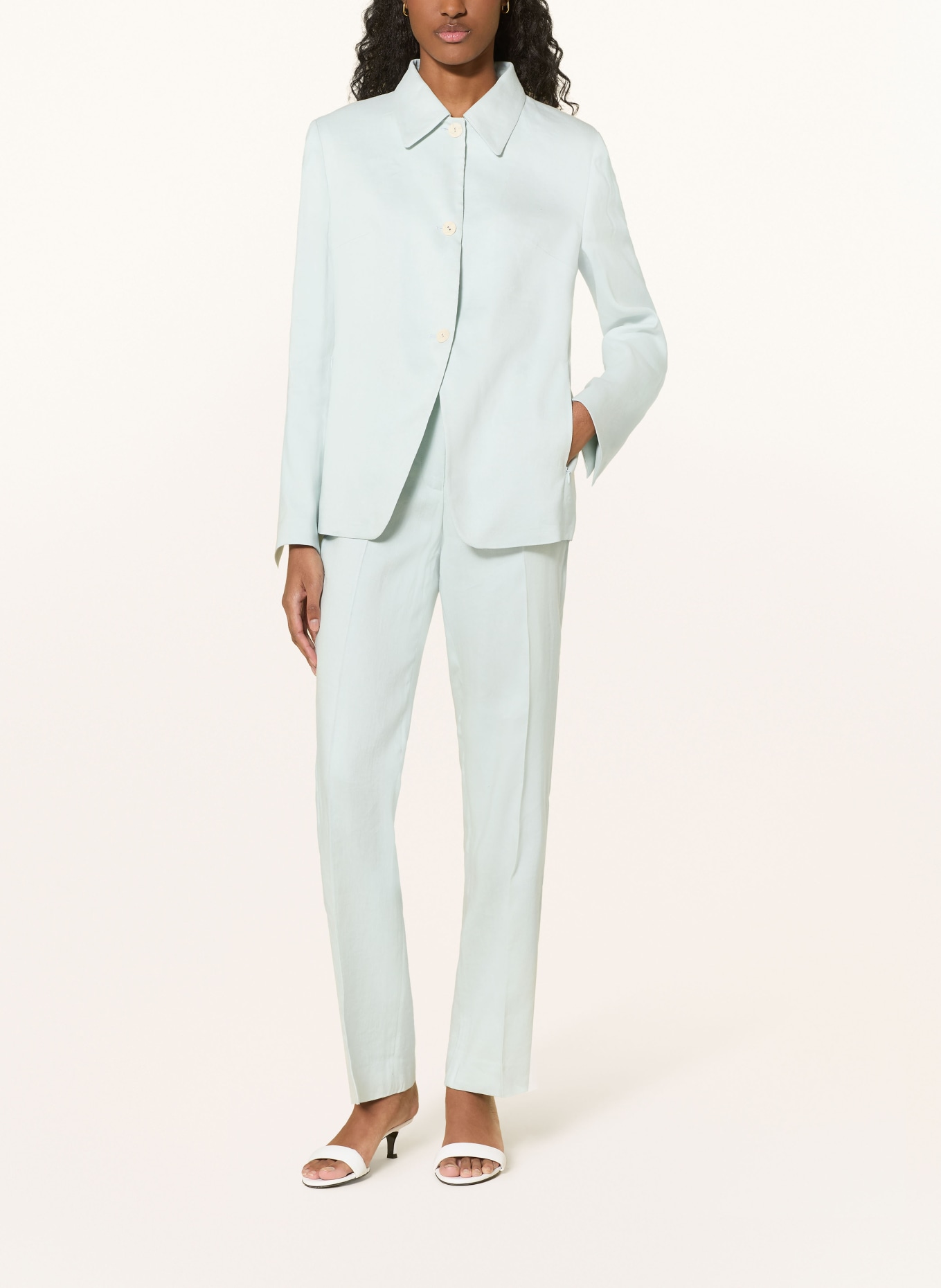 TIGER OF SWEDEN Hose NOVE mit Leinen: HELLBLAU