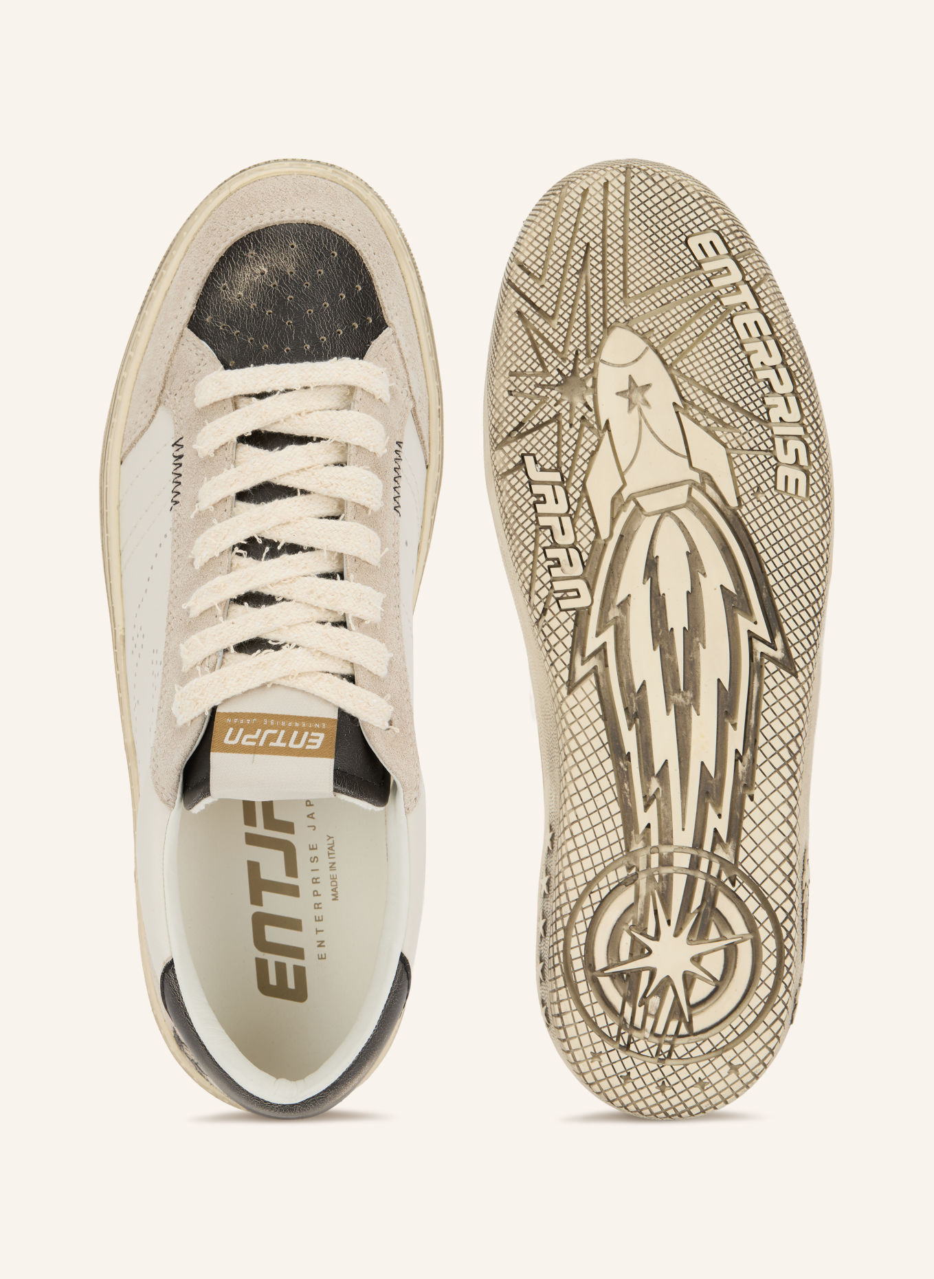 ENTERPRISE JAPAN Baskets JUPITER ROCKET 4: BLANC / GRIS CLAIR / NOIR