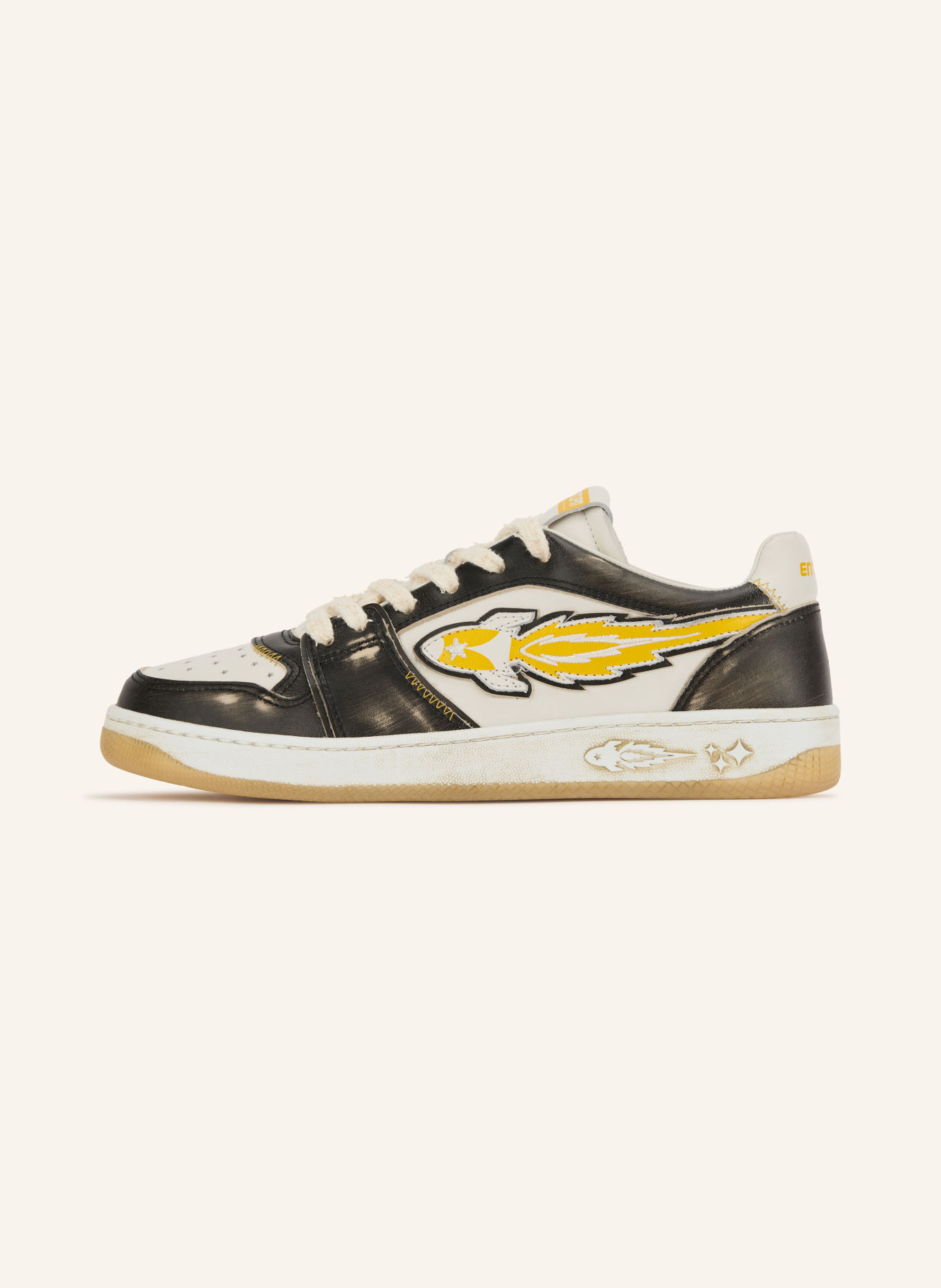 ENTERPRISE JAPAN Baskets EGG ROCKET 3: NOIR / JAUNE / BLANC