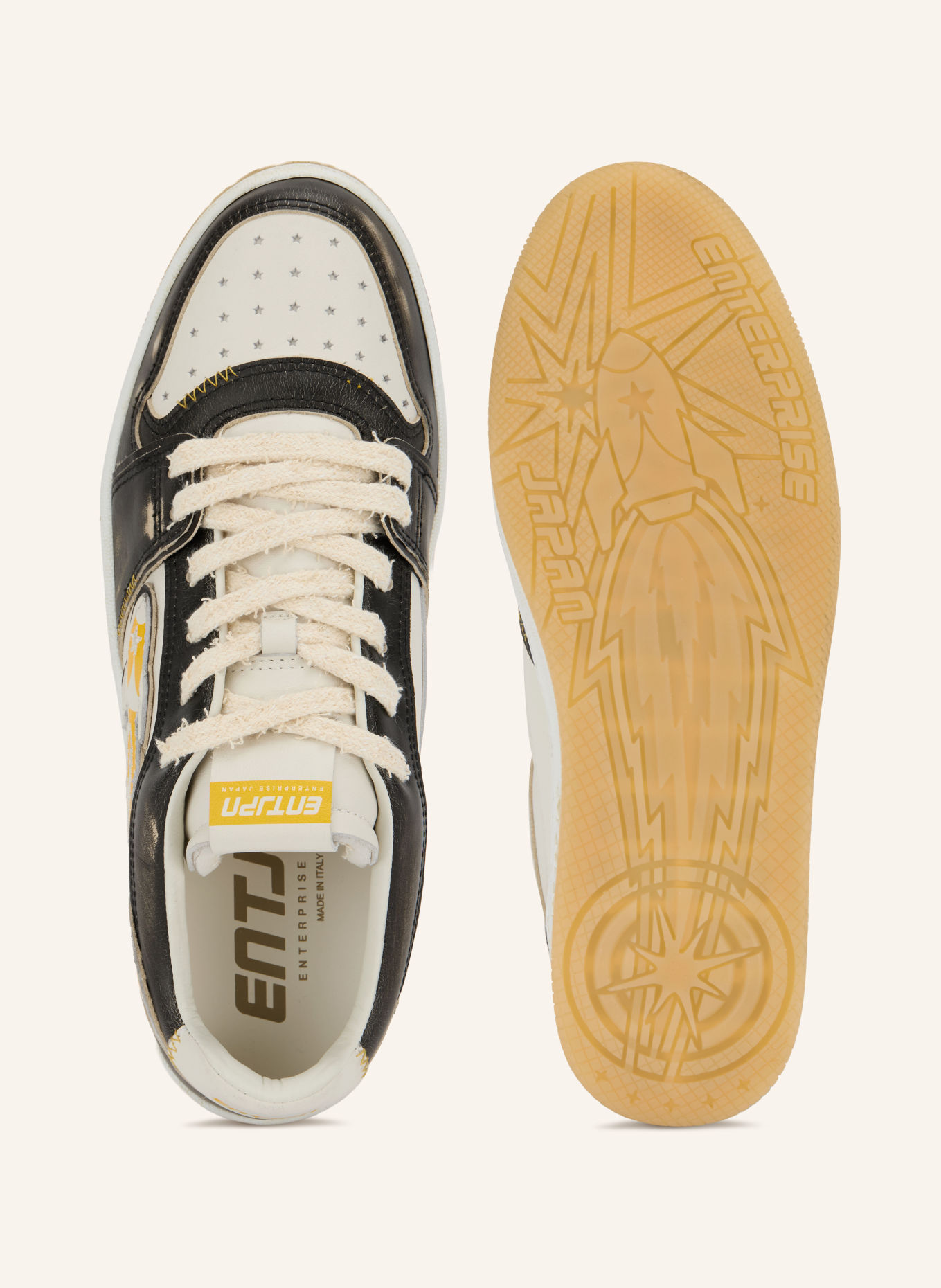 ENTERPRISE JAPAN Baskets EGG ROCKET 3: NOIR / JAUNE / BLANC