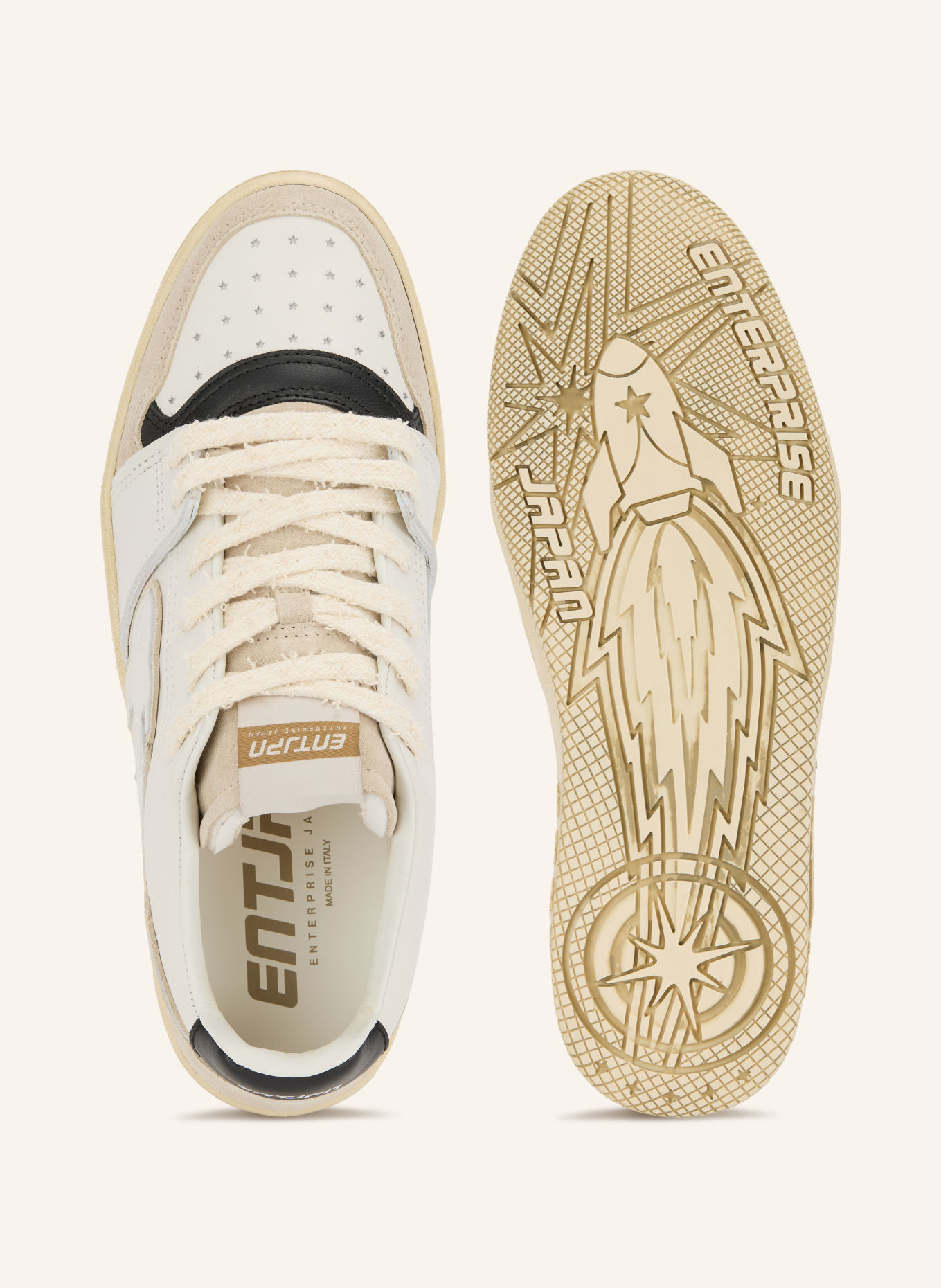 ENTERPRISE JAPAN Baskets EGG ROCKET 1: BLANC / GRIS CLAIR / NOIR