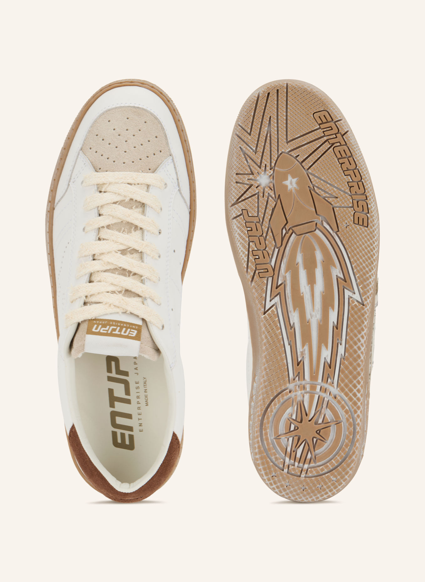 ENTERPRISE JAPAN Baskets JUPITER ROCKET 1: BLANC / MARRON