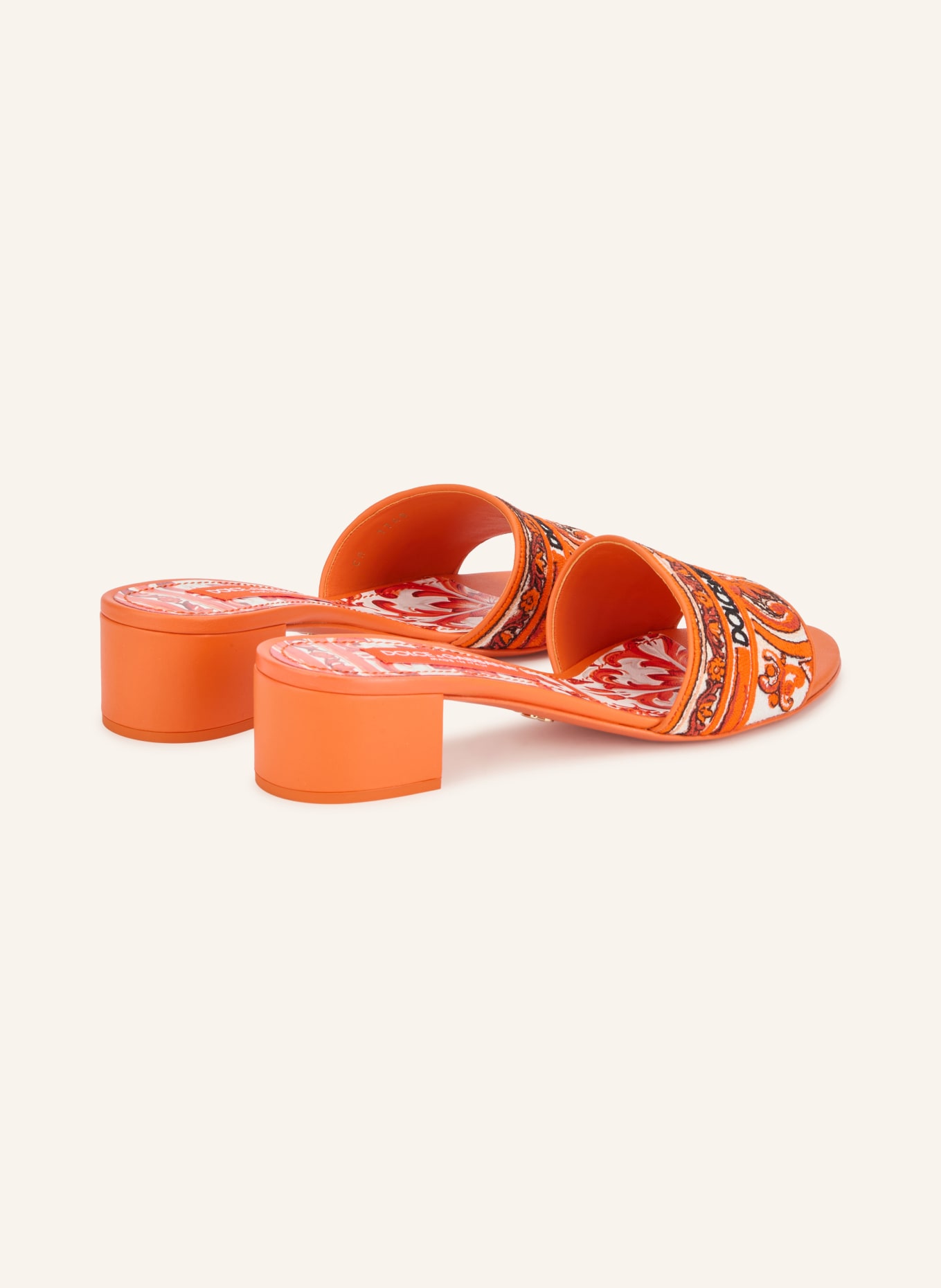 DOLCE & GABBANA Mules: ORANGE / WHITE