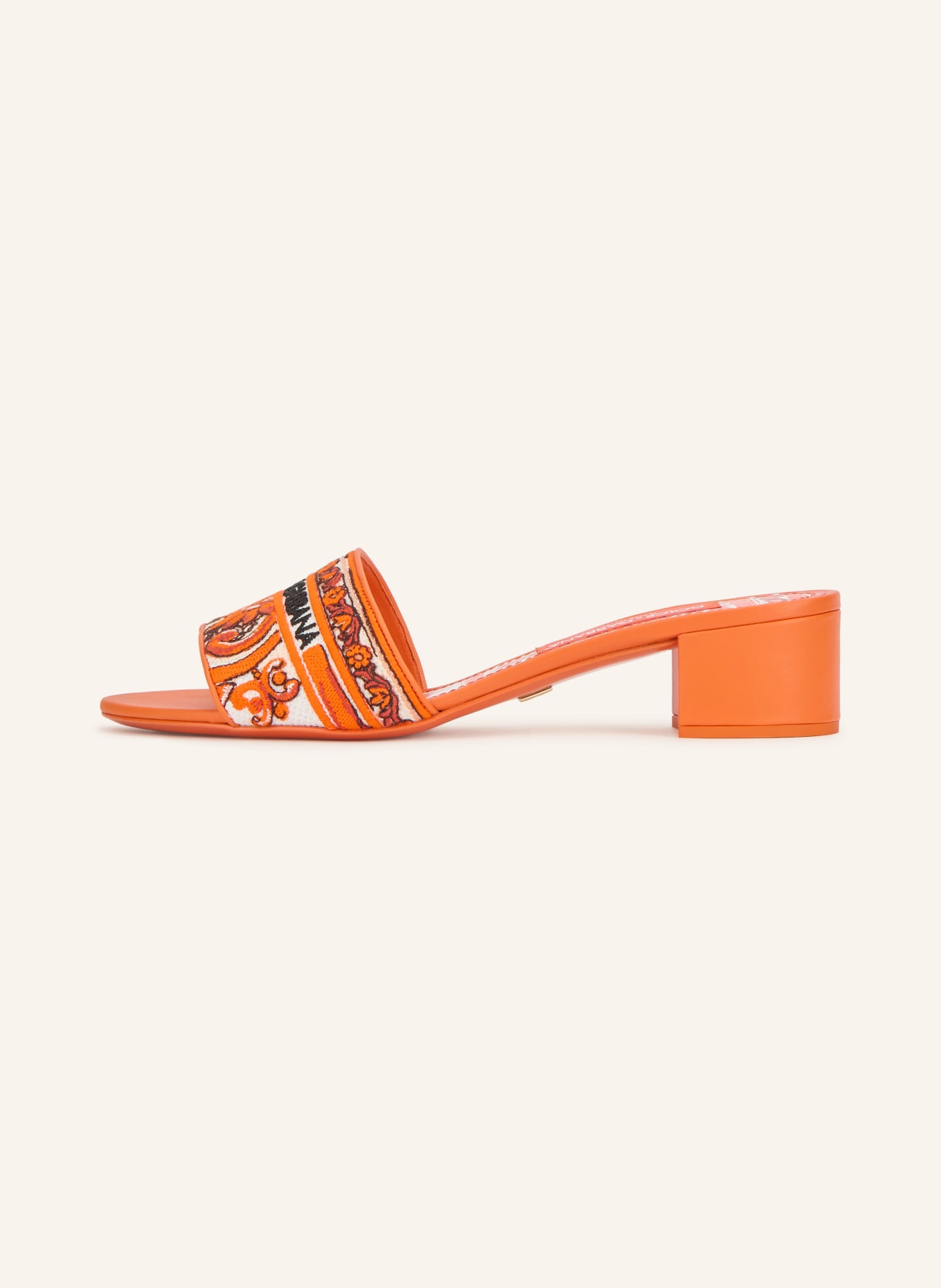 DOLCE & GABBANA Mules: ORANGE / WHITE