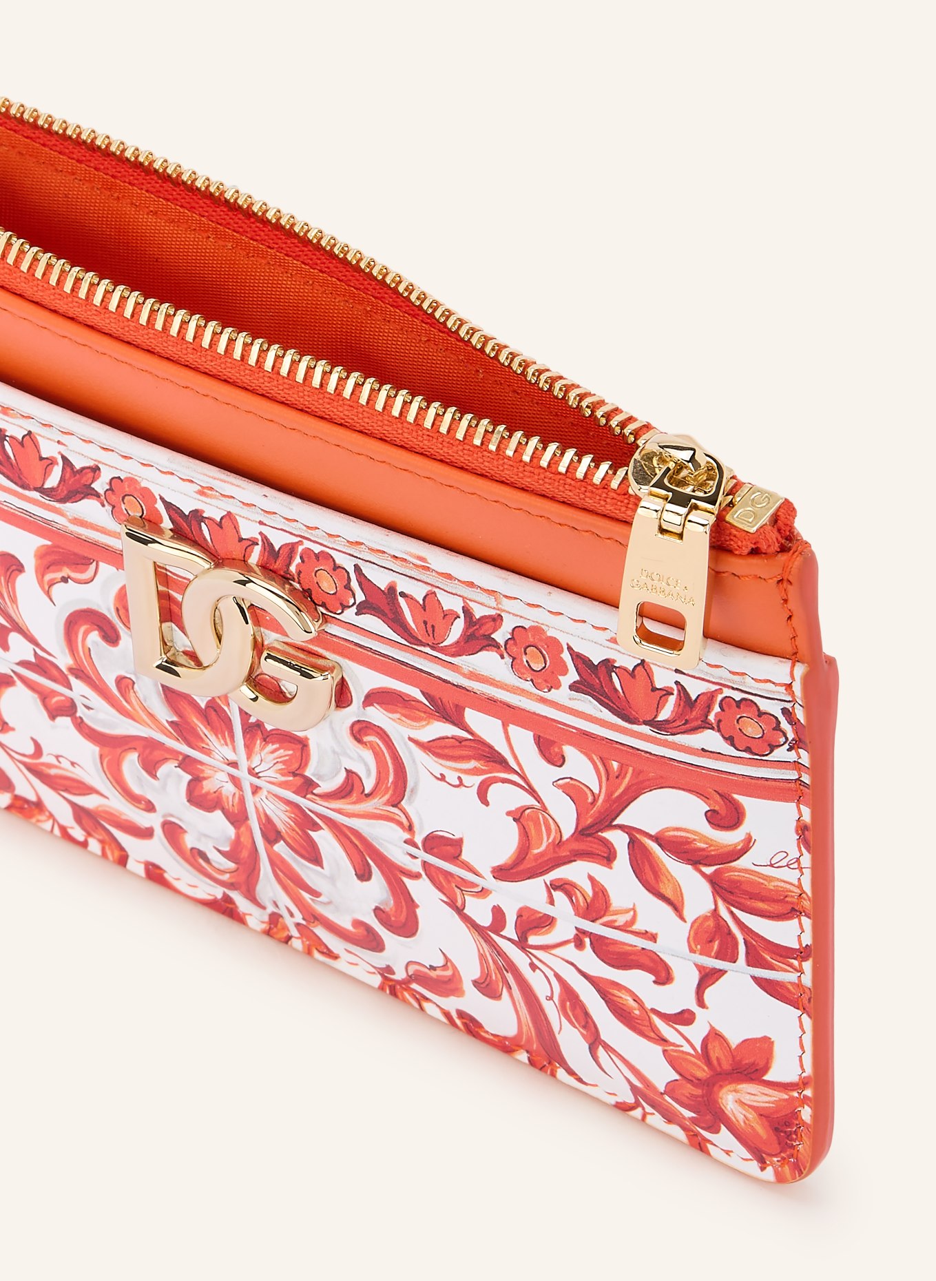 DOLCE & GABBANA Porte-cartes: ORANGE / OR / BLANC
