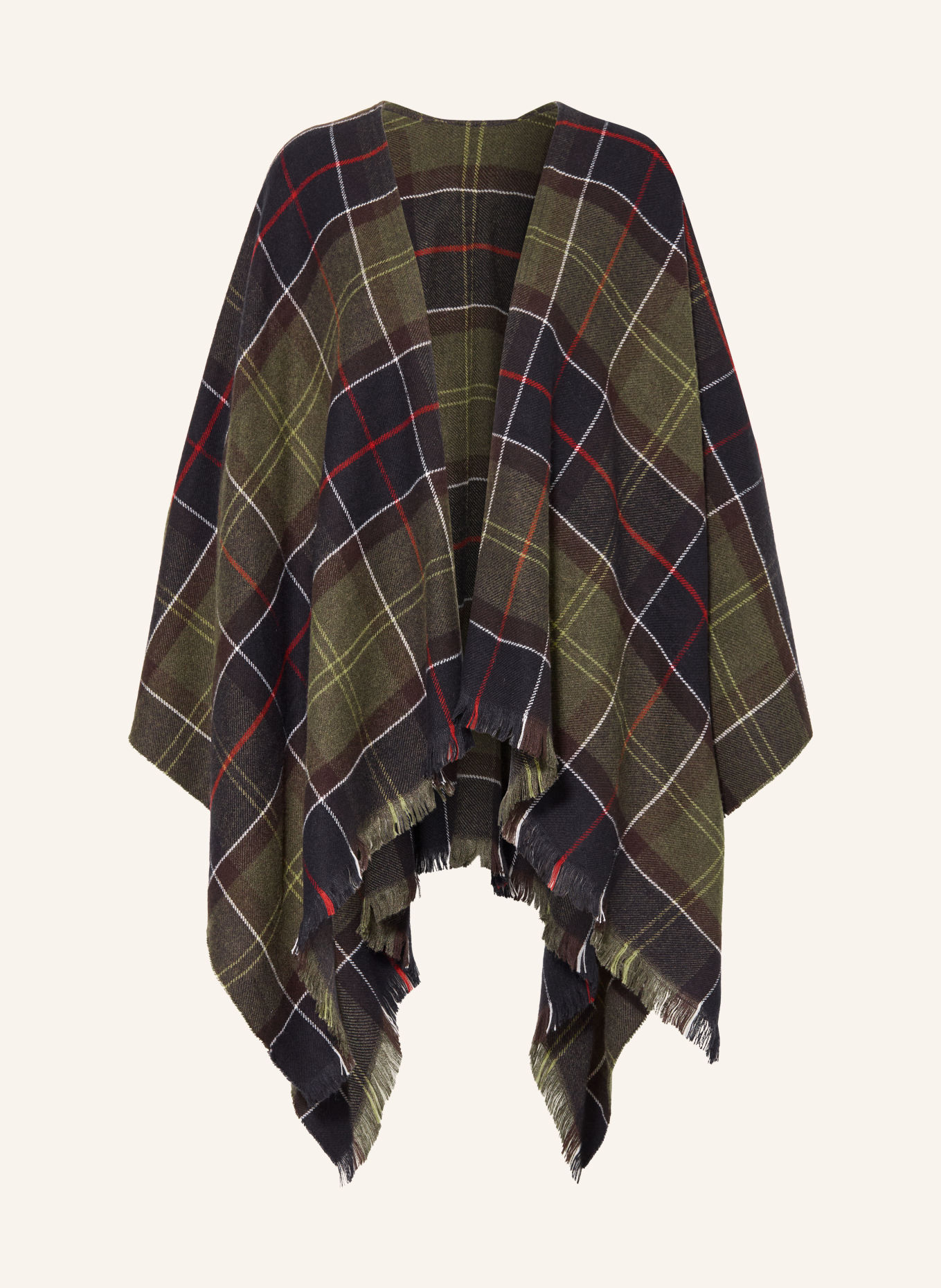 Barbour Cape STAFFIN SERAPE: GROEN / ROUGE / NOIR