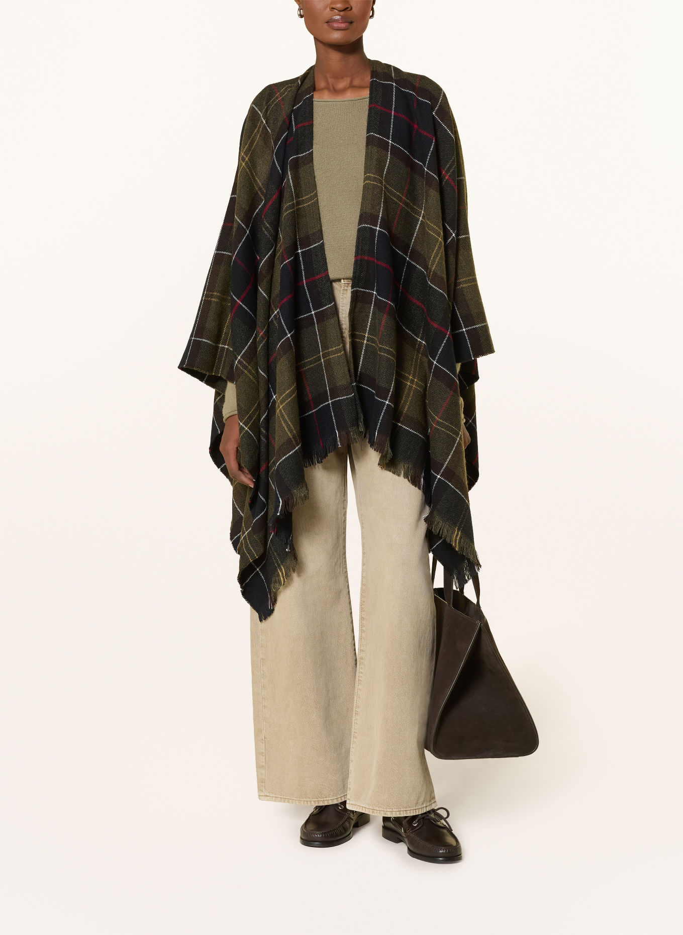 Barbour Cape STAFFIN SERAPE: GROEN / ROUGE / NOIR