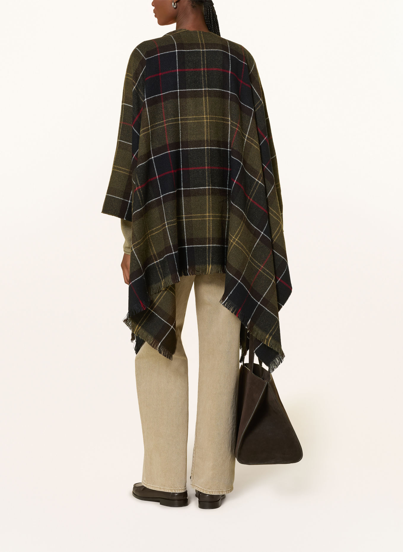 Barbour Cape STAFFIN SERAPE: GROEN / ROUGE / NOIR
