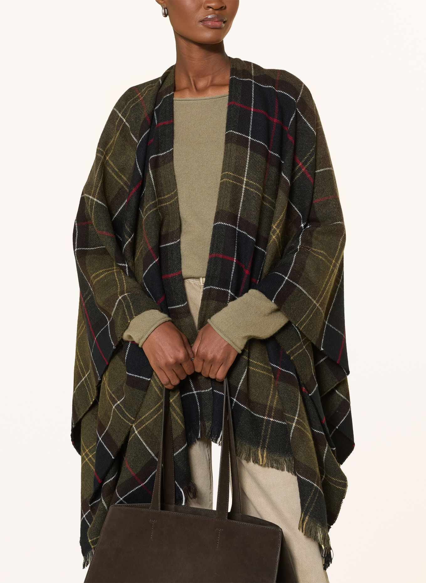 Barbour Cape STAFFIN SERAPE: GROEN / ROUGE / NOIR