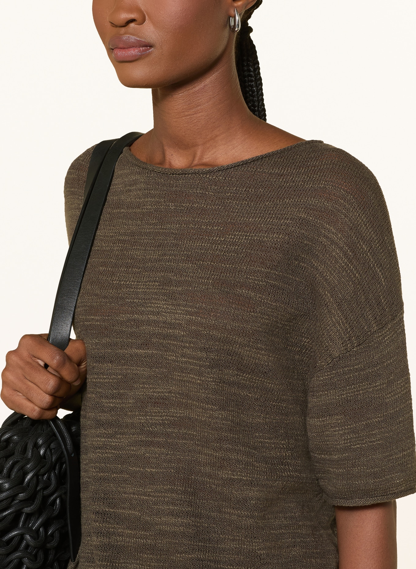 Marc O'Polo Pullover mit Leinen und 3/4-Arm: OLIV