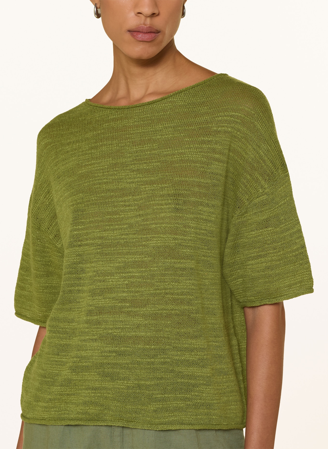 Marc O'Polo Pullover mit Leinen und 3/4-Arm: OLIV