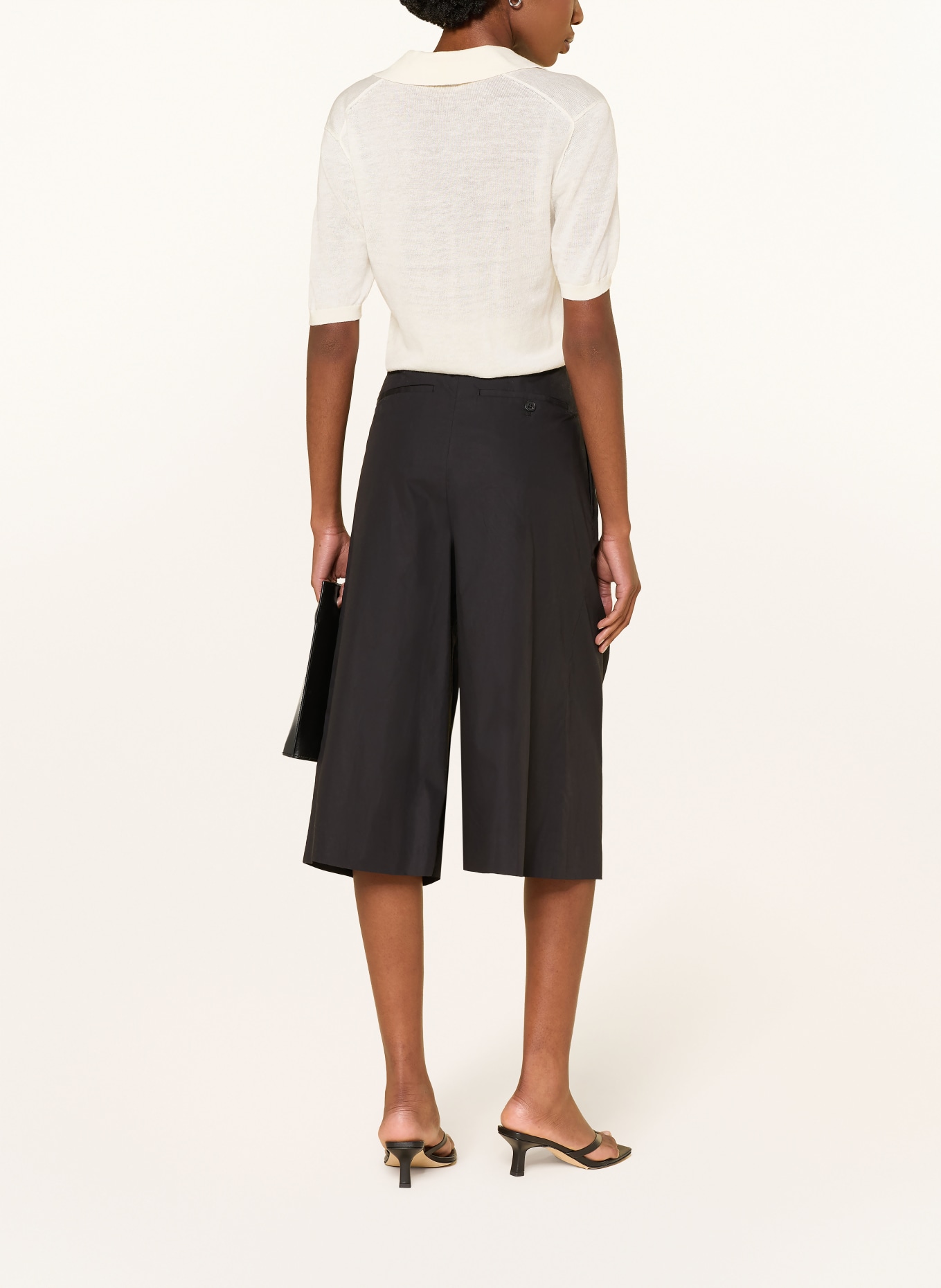 COS Strick-Poloshirt mit Leinen: WEISS
