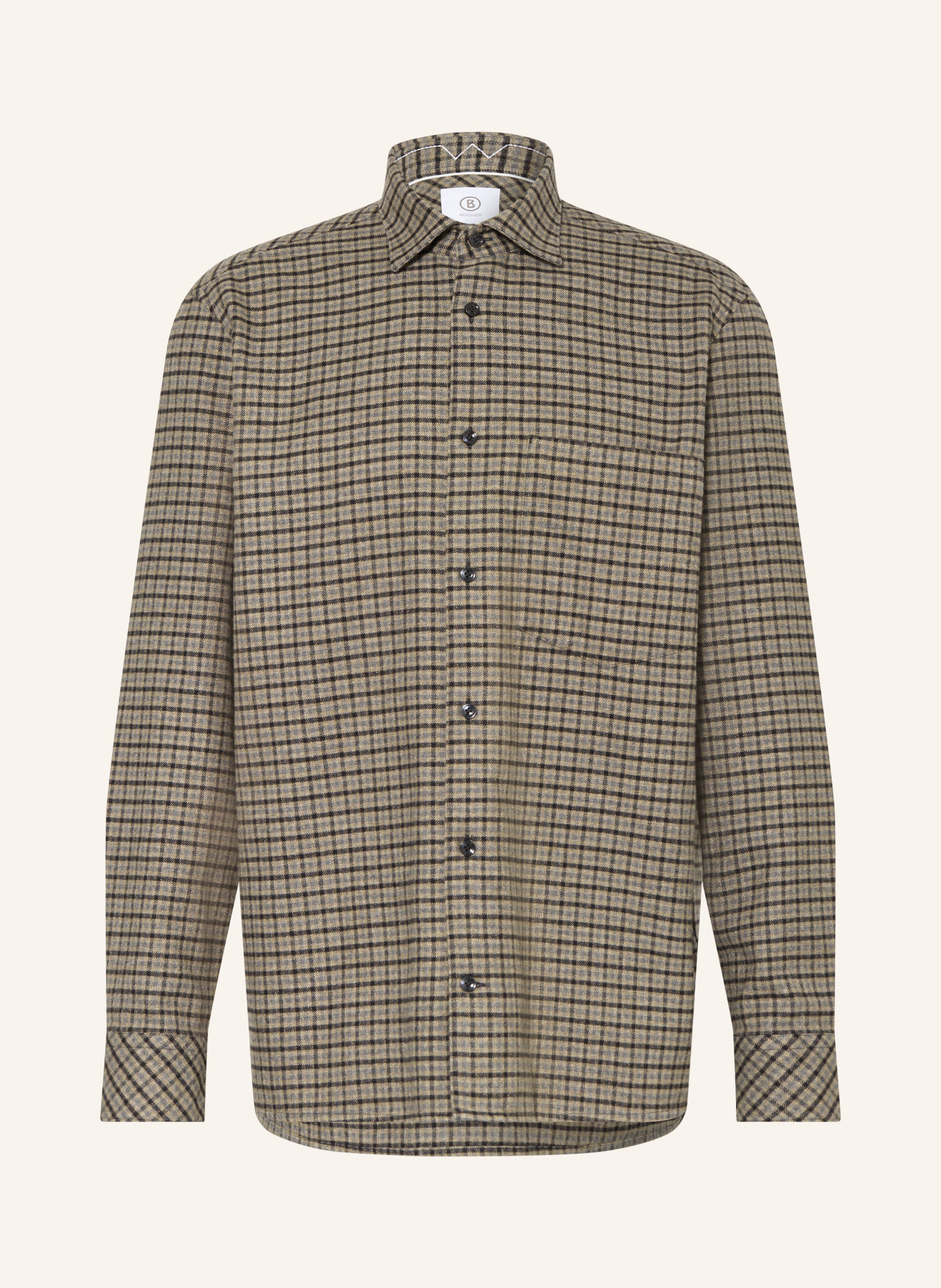 BOGNER Overhemd HARDY Comfort Fit: GRIJS / LICHTGROEN / ZWART