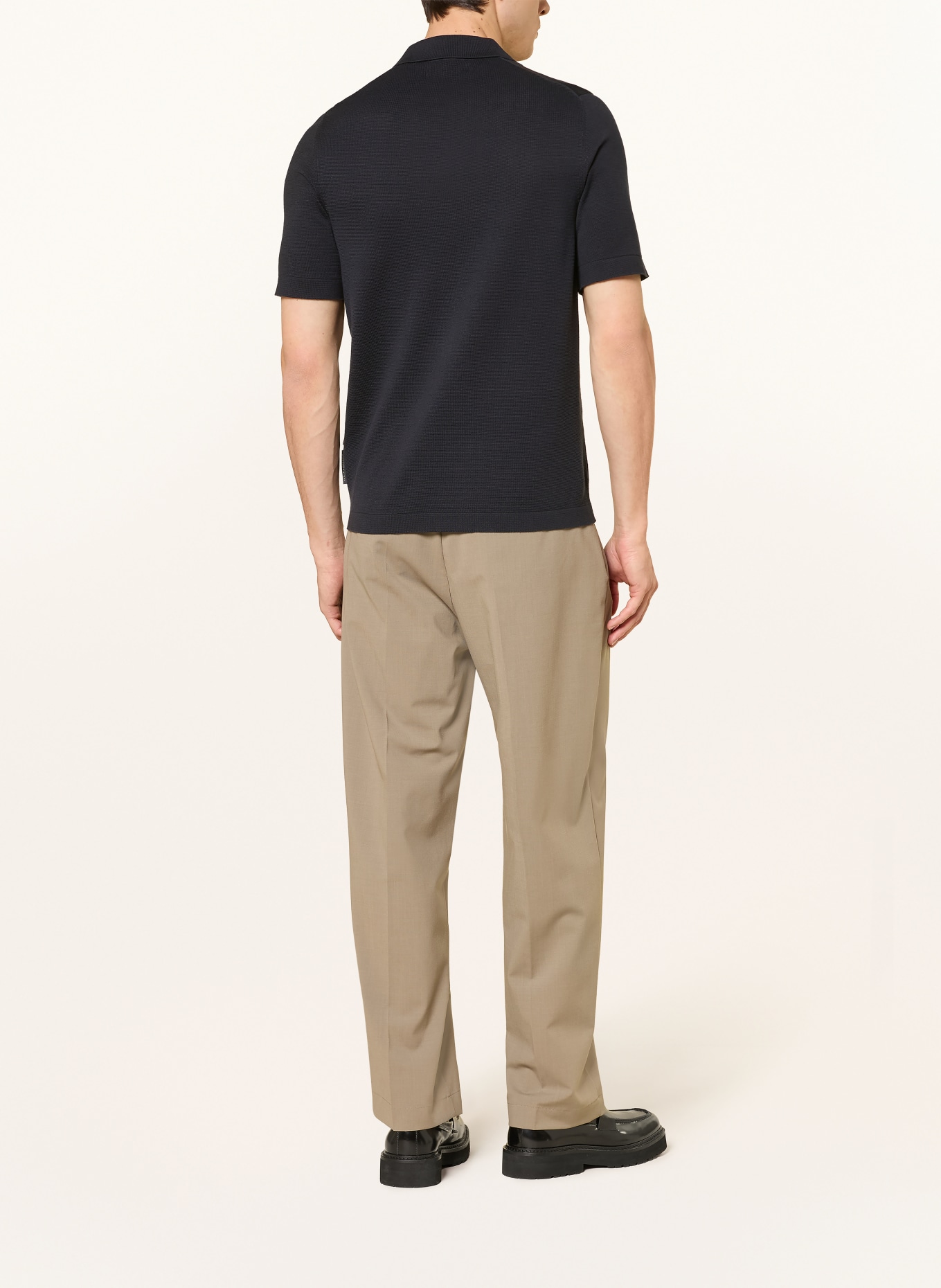 Marc O'Polo knitted polo shirt: DARK BLUE