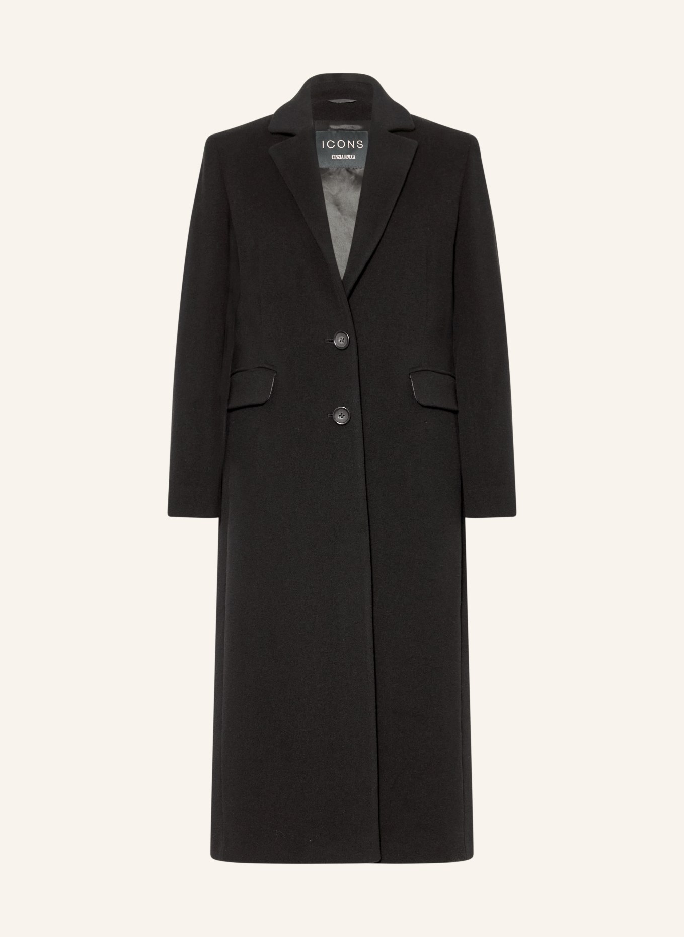 ICONS CINZIA ROCCA Wool coat: BLACK