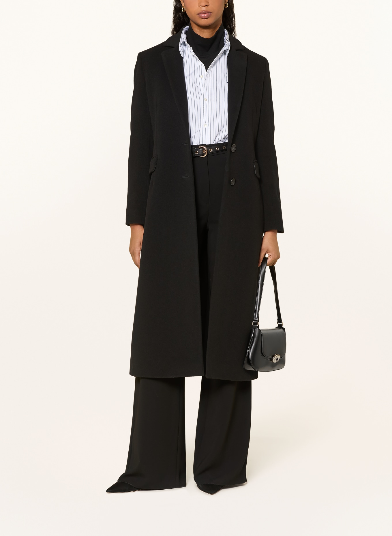 ICONS CINZIA ROCCA Wool coat: BLACK