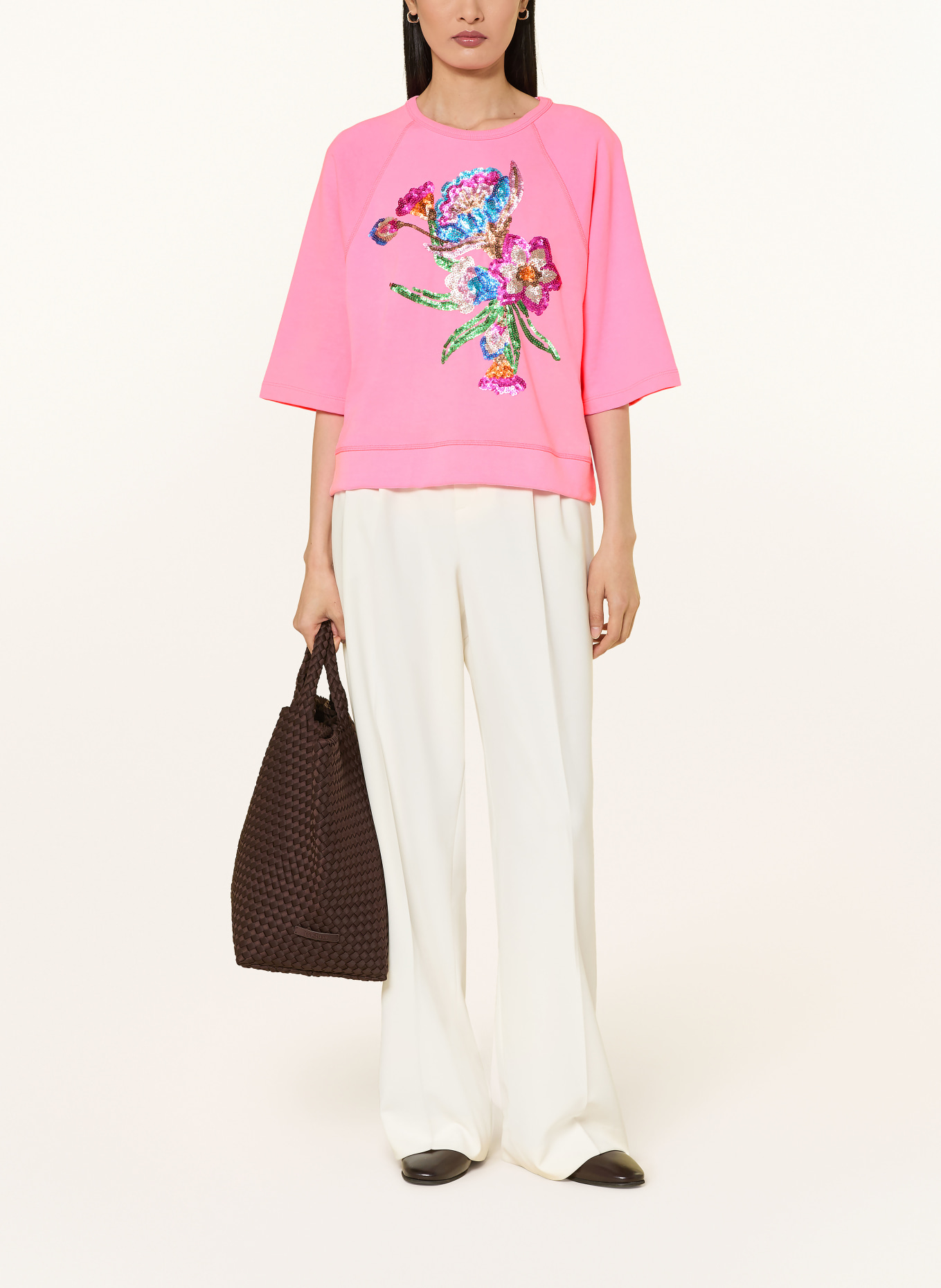 MILANO ITALY Sweatshirt with sequins: NEON PINK / GREEN / BLUE