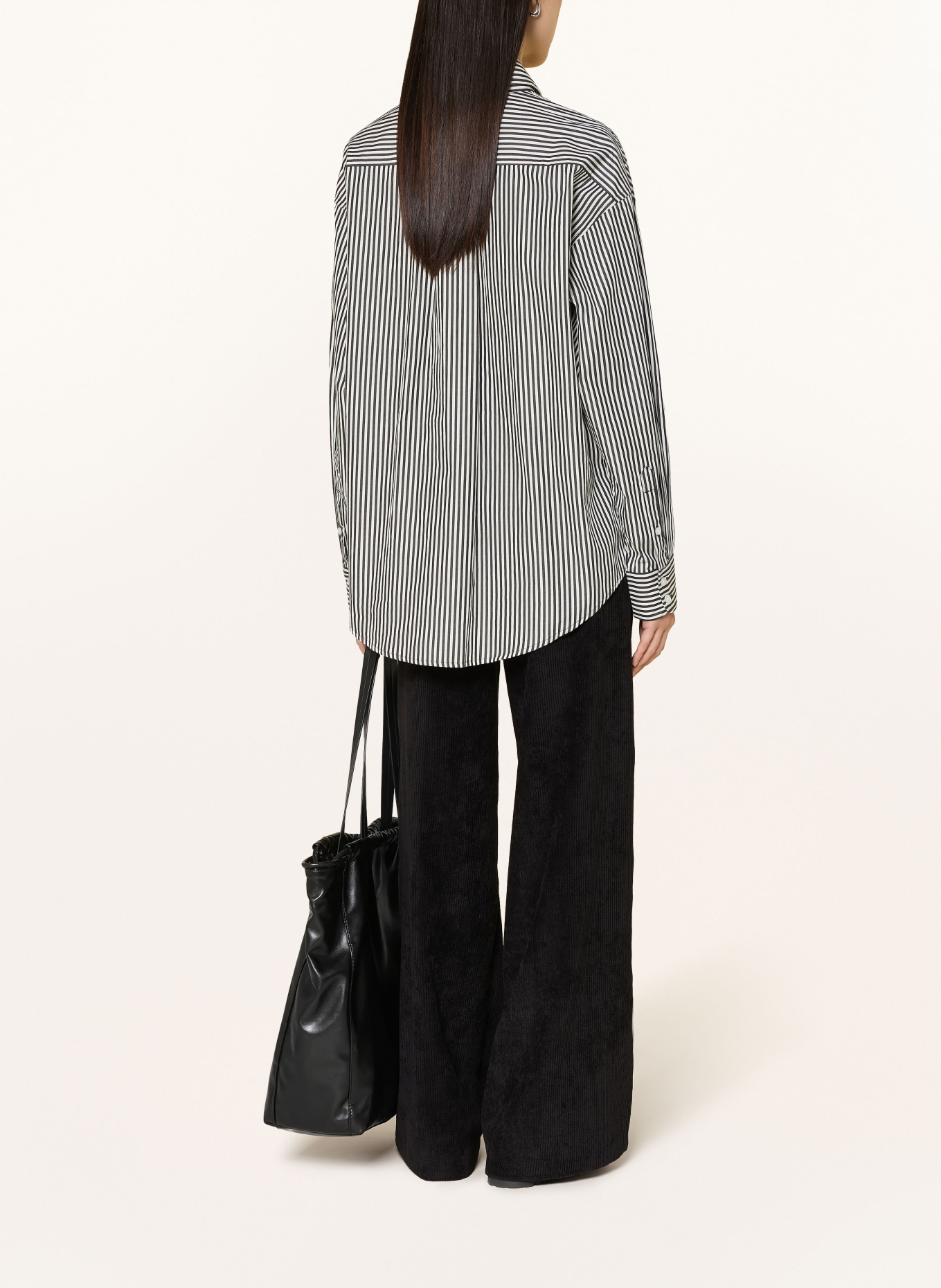 MAC PALAZZO corduroy pants: BLACK