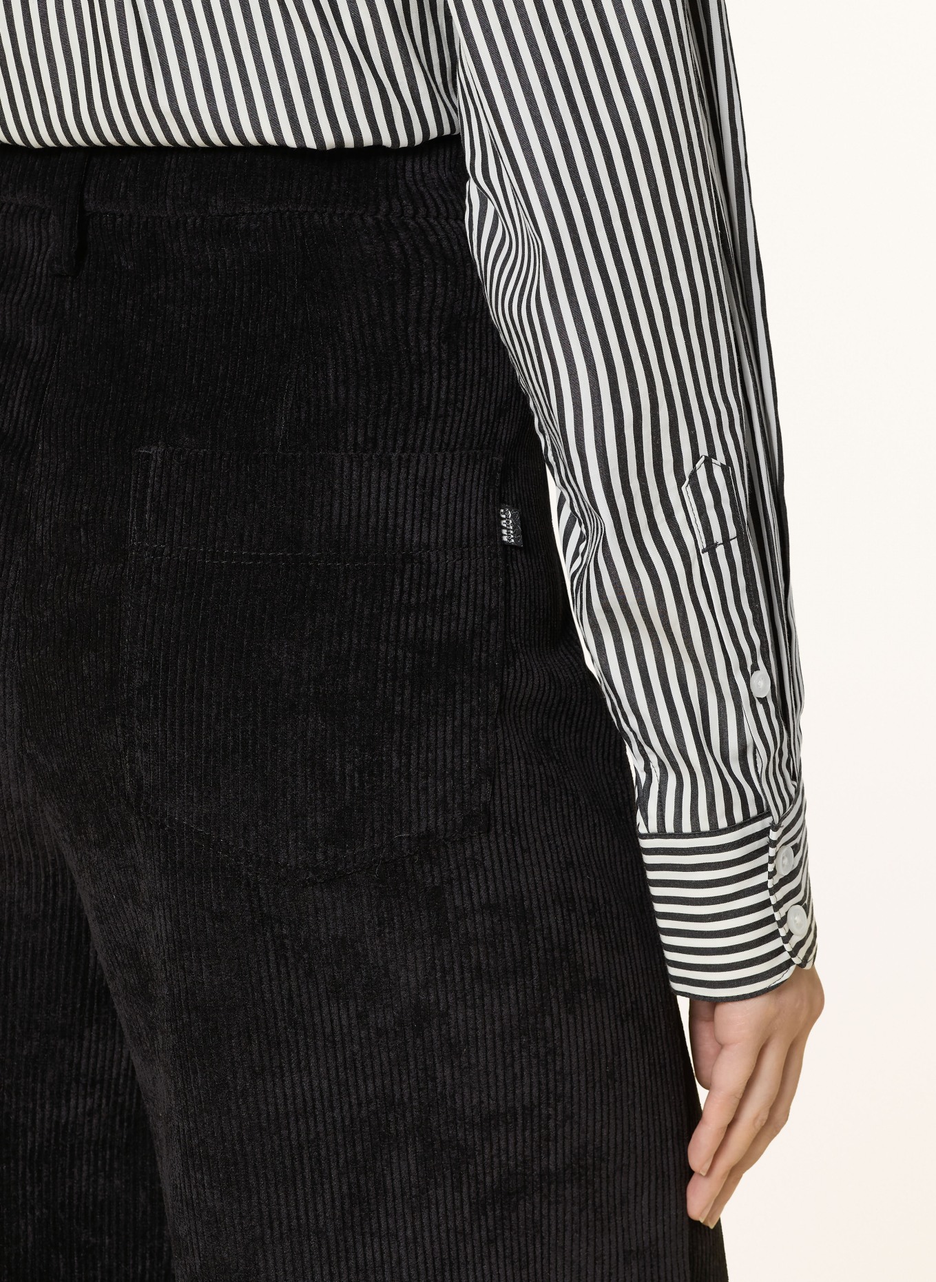 MAC PALAZZO corduroy pants: BLACK