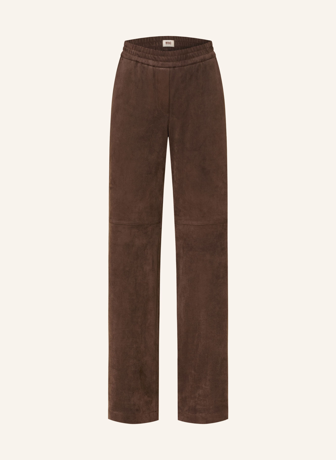 MAC CHIARA leather-look marlene pants: DARK BROWN