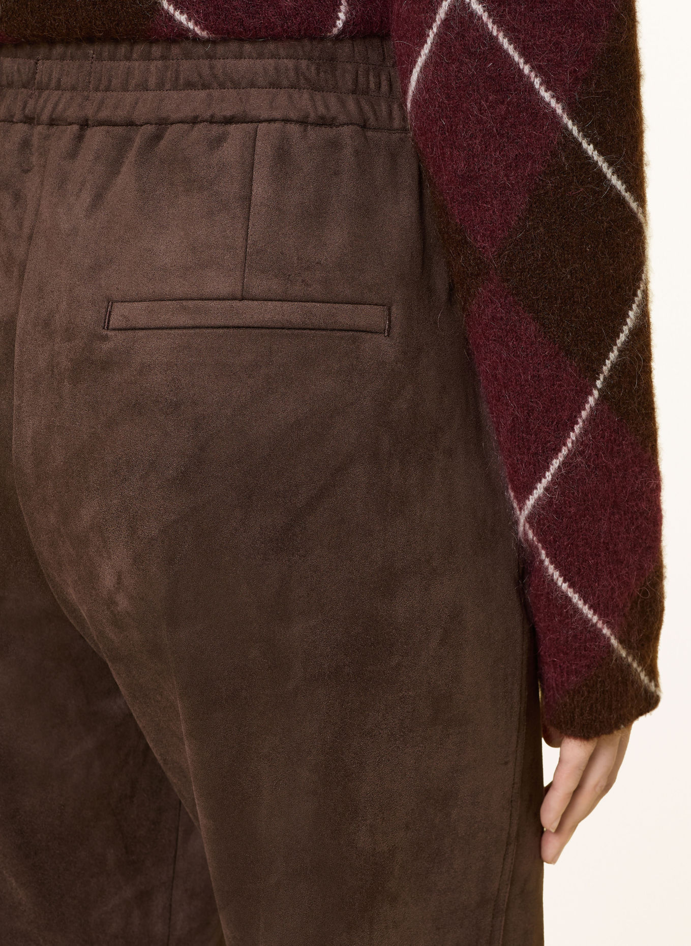 MAC CHIARA leather-look marlene pants: DARK BROWN