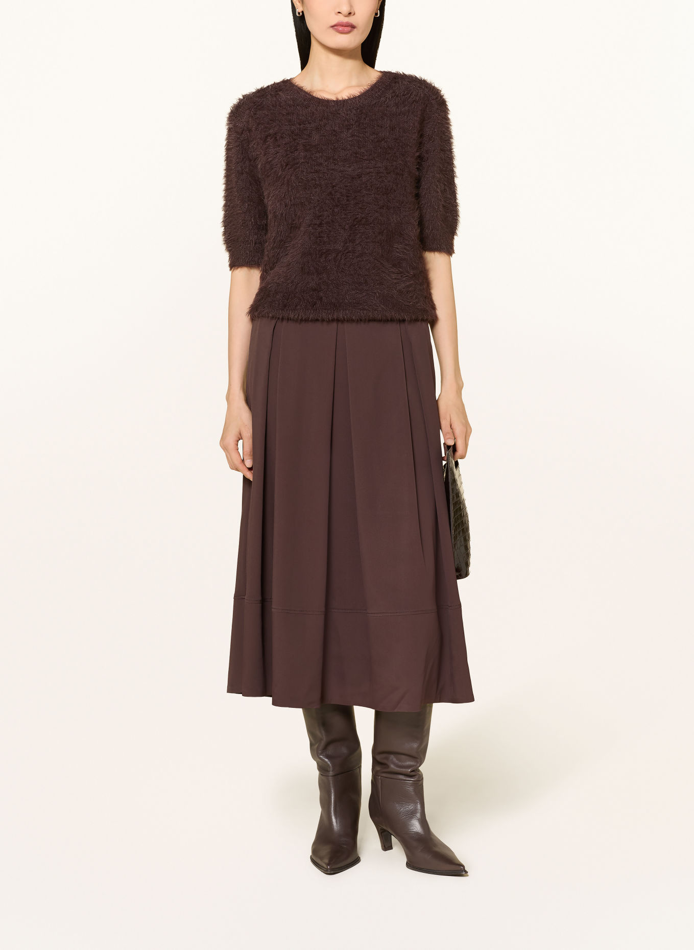 ROBE LÉGÈRE Pleated skirt: DARK BROWN