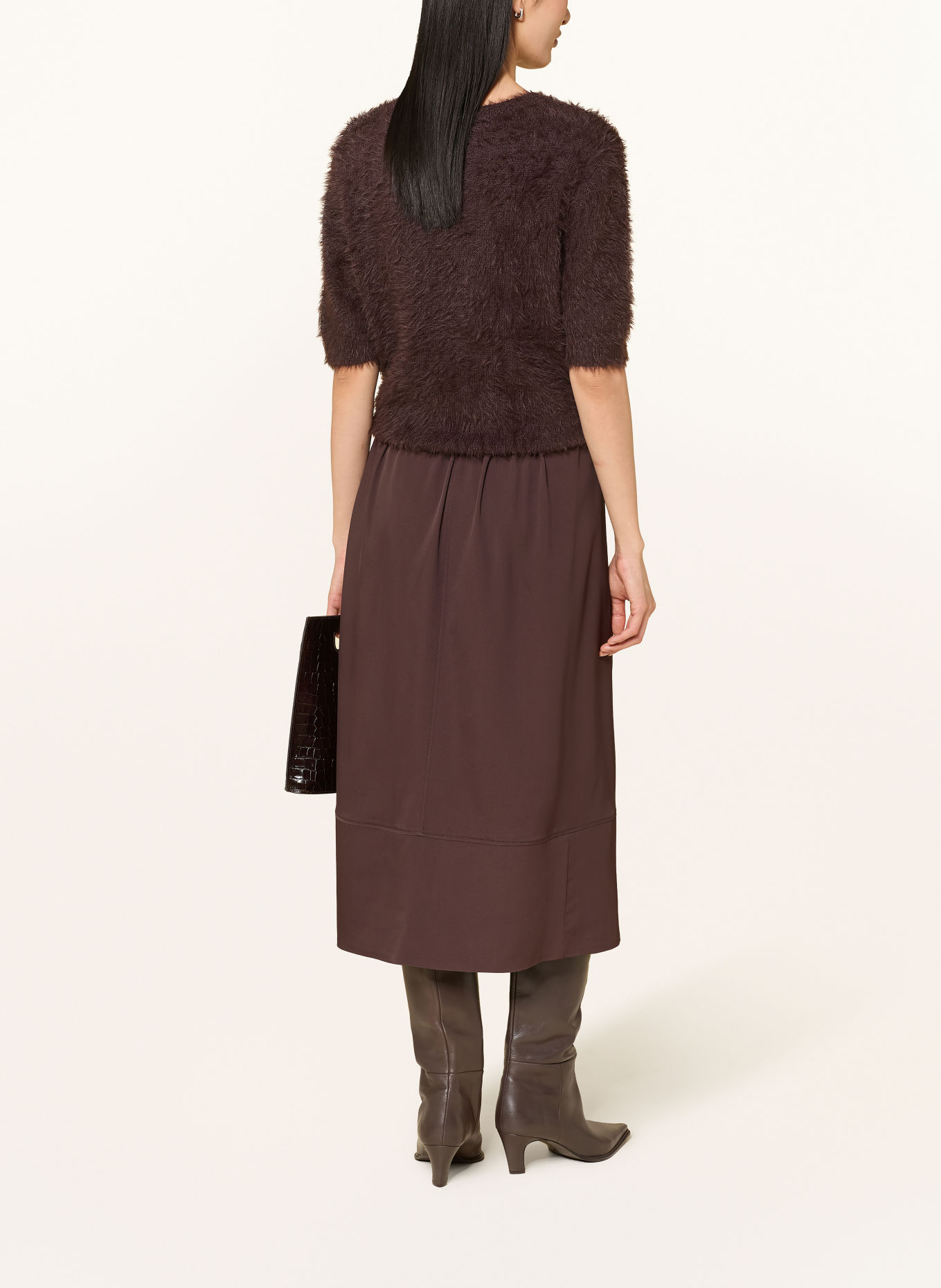 ROBE LÉGÈRE Pleated skirt: DARK BROWN