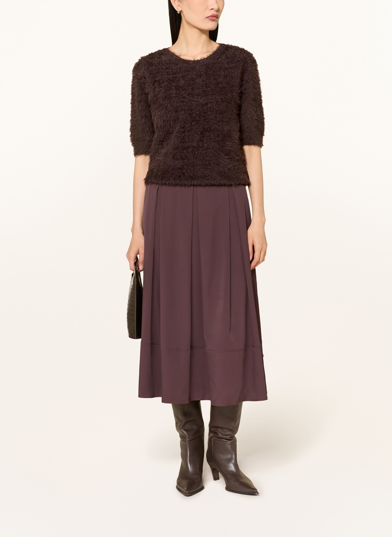 ROBE LÉGÈRE Sweter z dzianiny: CIEMNOBRĄZOWY