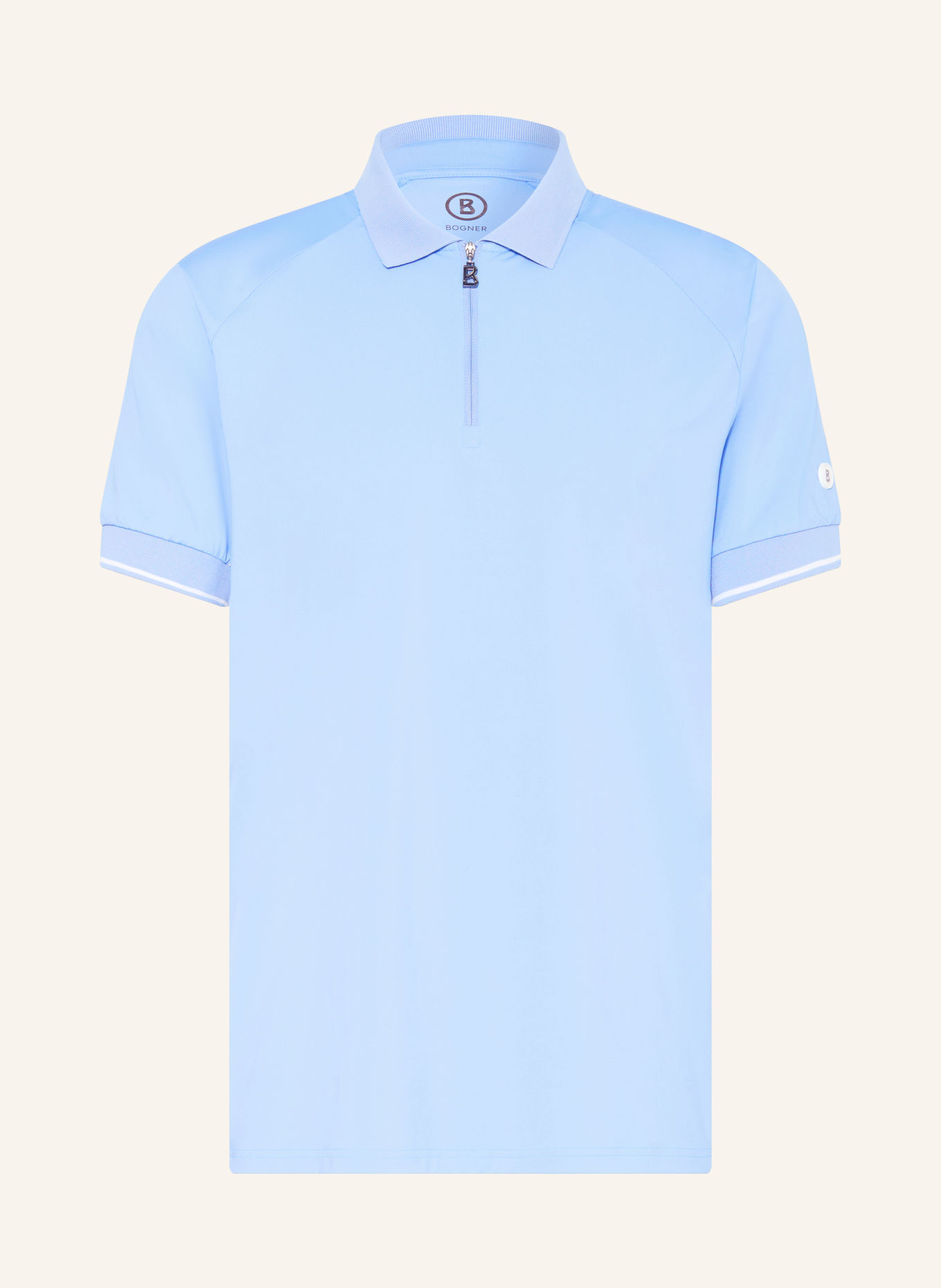 BOGNER Funktions-Poloshirt FABRIO: HELLBLAU / WEISS