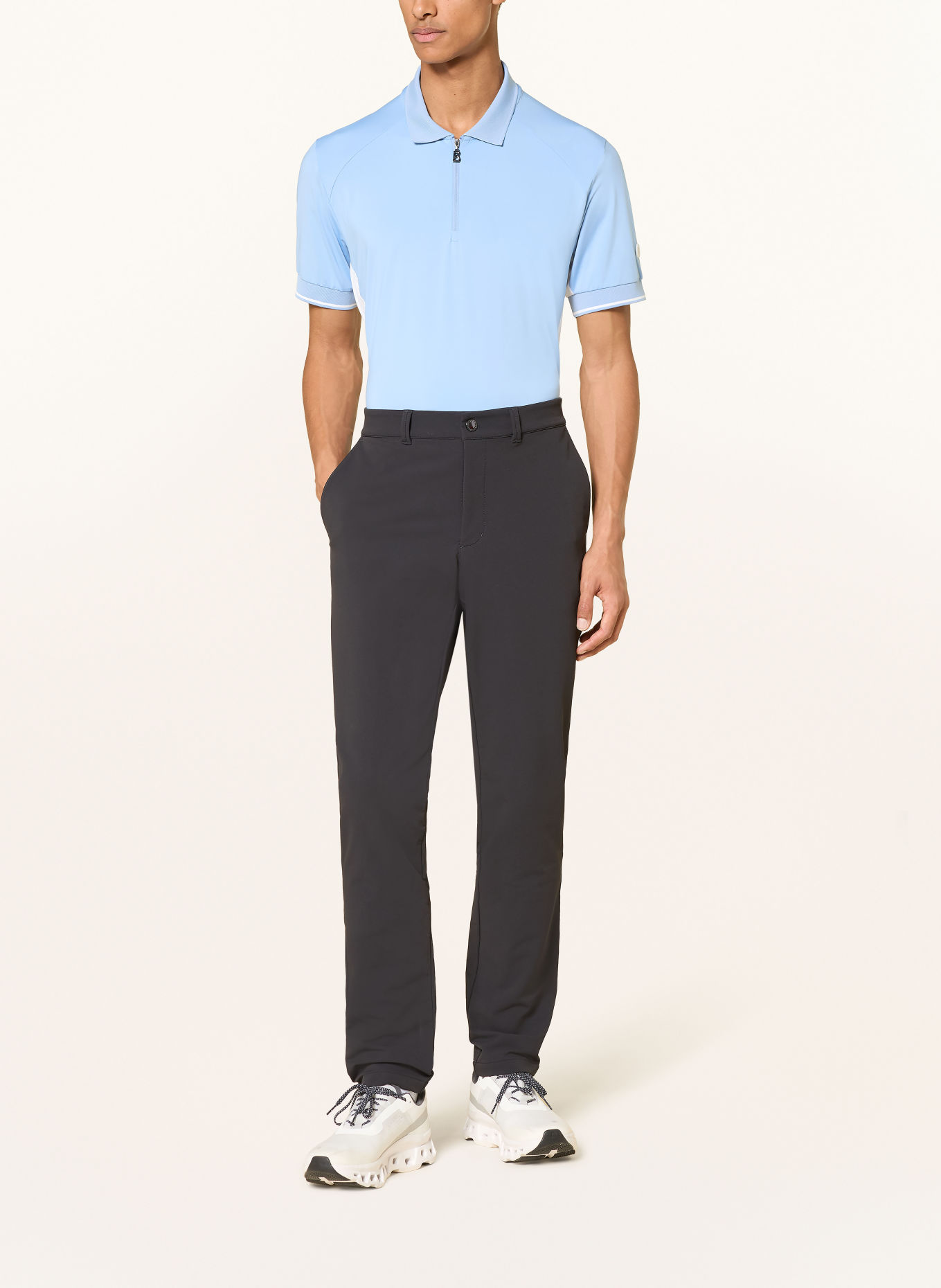 BOGNER Funktions-Poloshirt FABRIO: HELLBLAU / WEISS