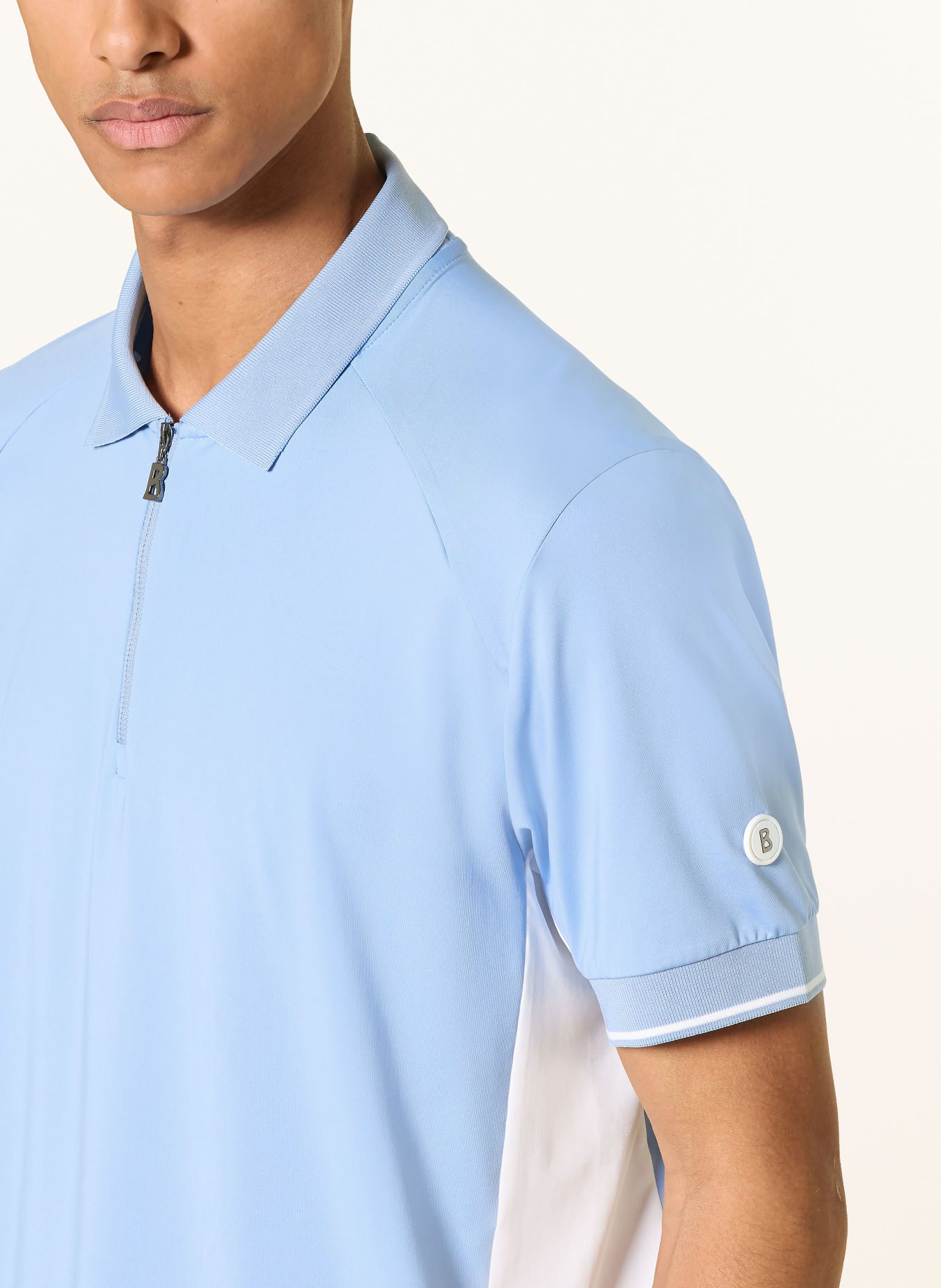 BOGNER Funktions-Poloshirt FABRIO: HELLBLAU / WEISS