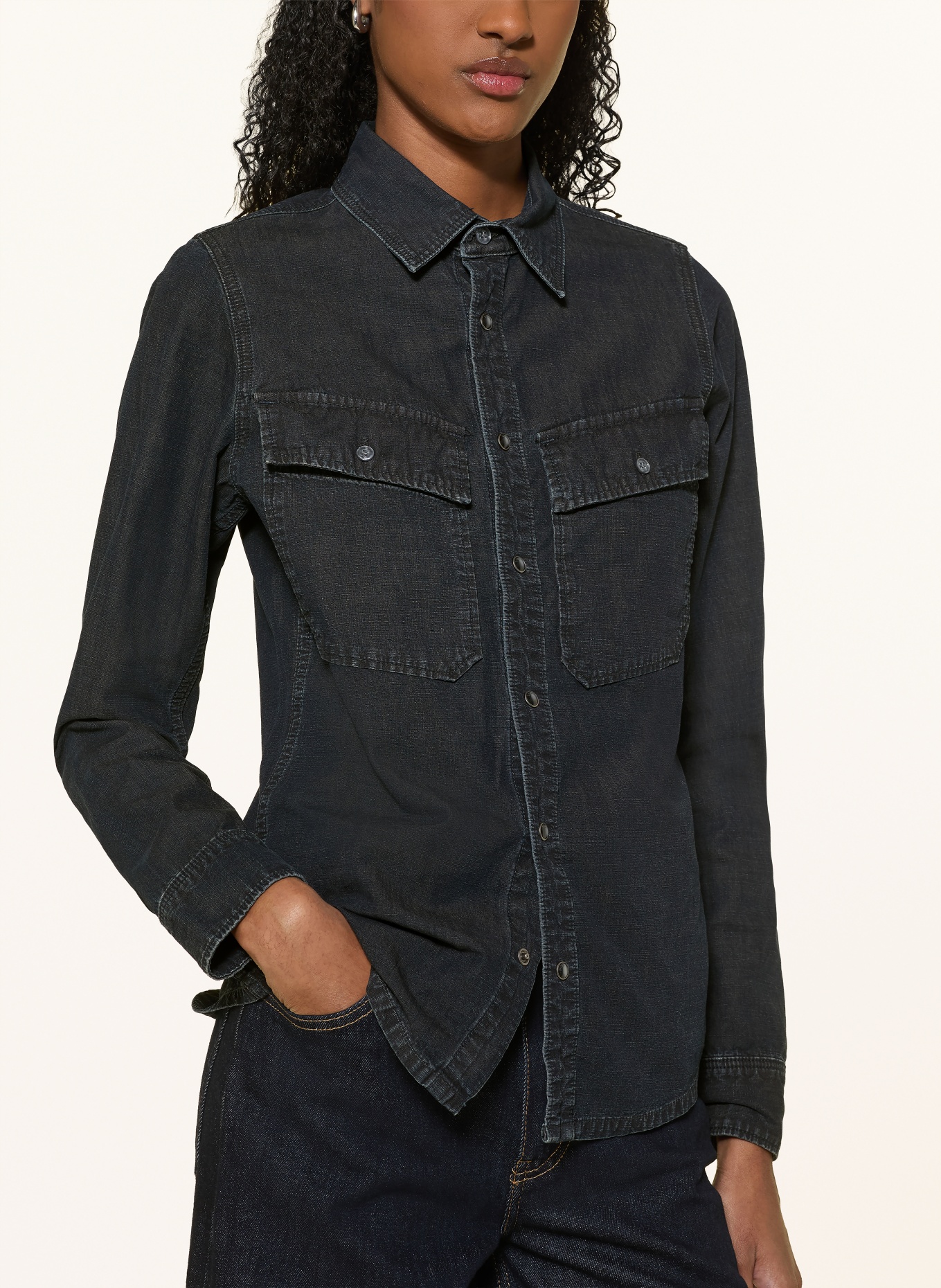 G-Star Blouse en jean: BLEU FONCÉ